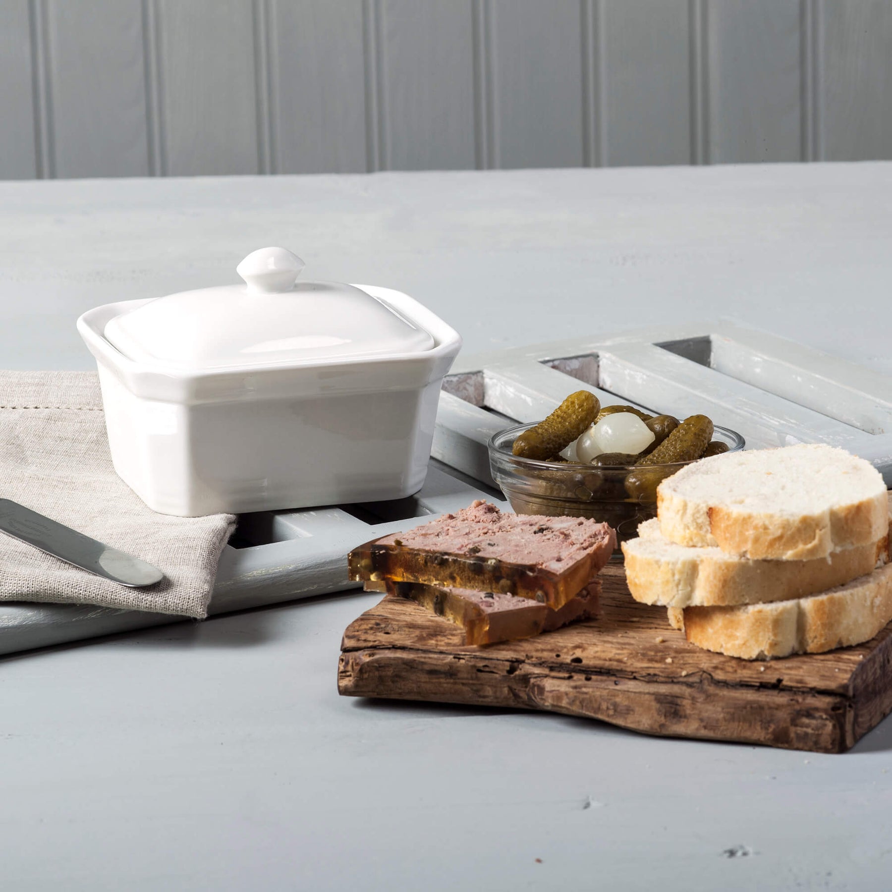 Porcelain Terrine/Butter Dish with Lid