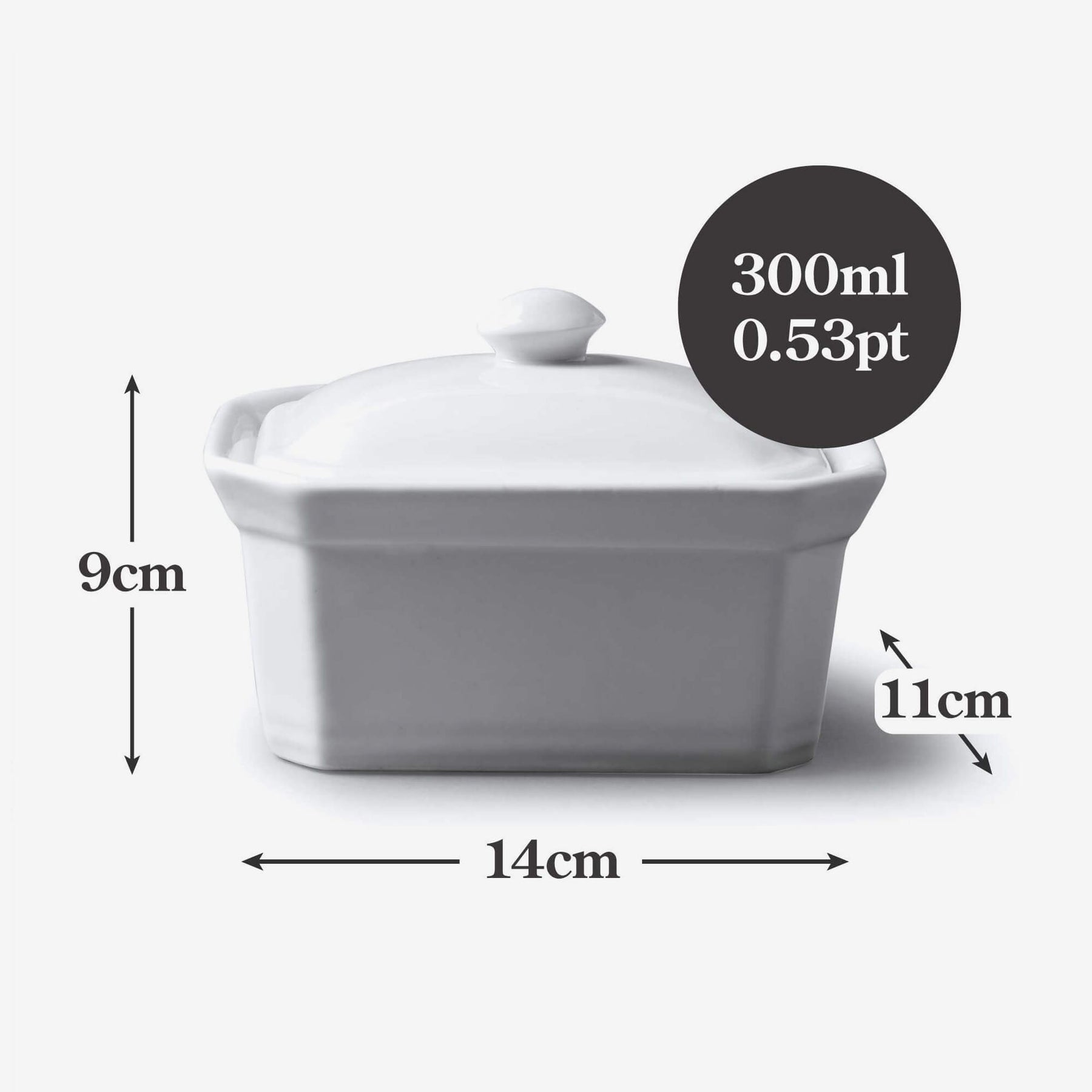 Porcelain Terrine/Butter Dish with Lid
