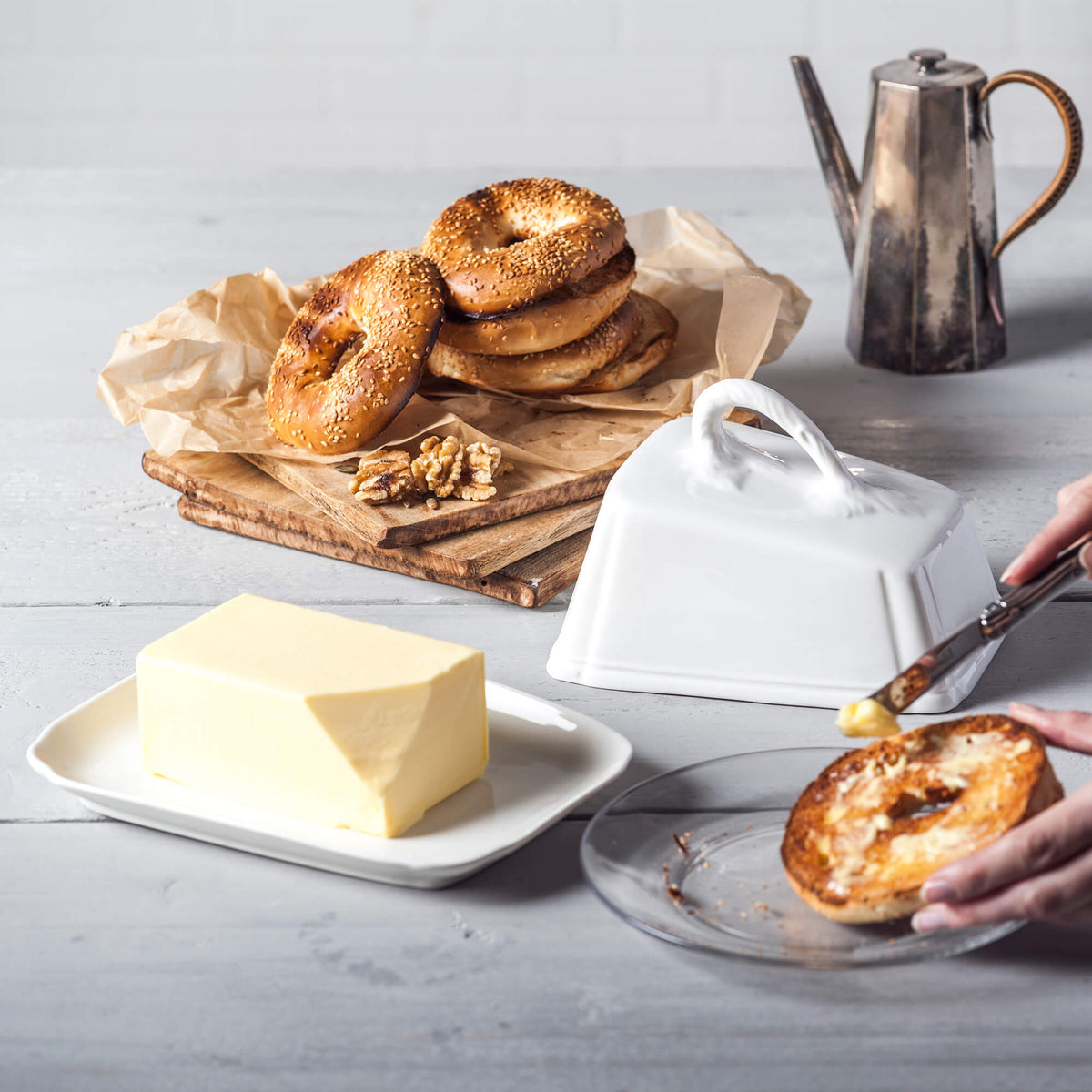 Porcelain Cheese Dish with Lid