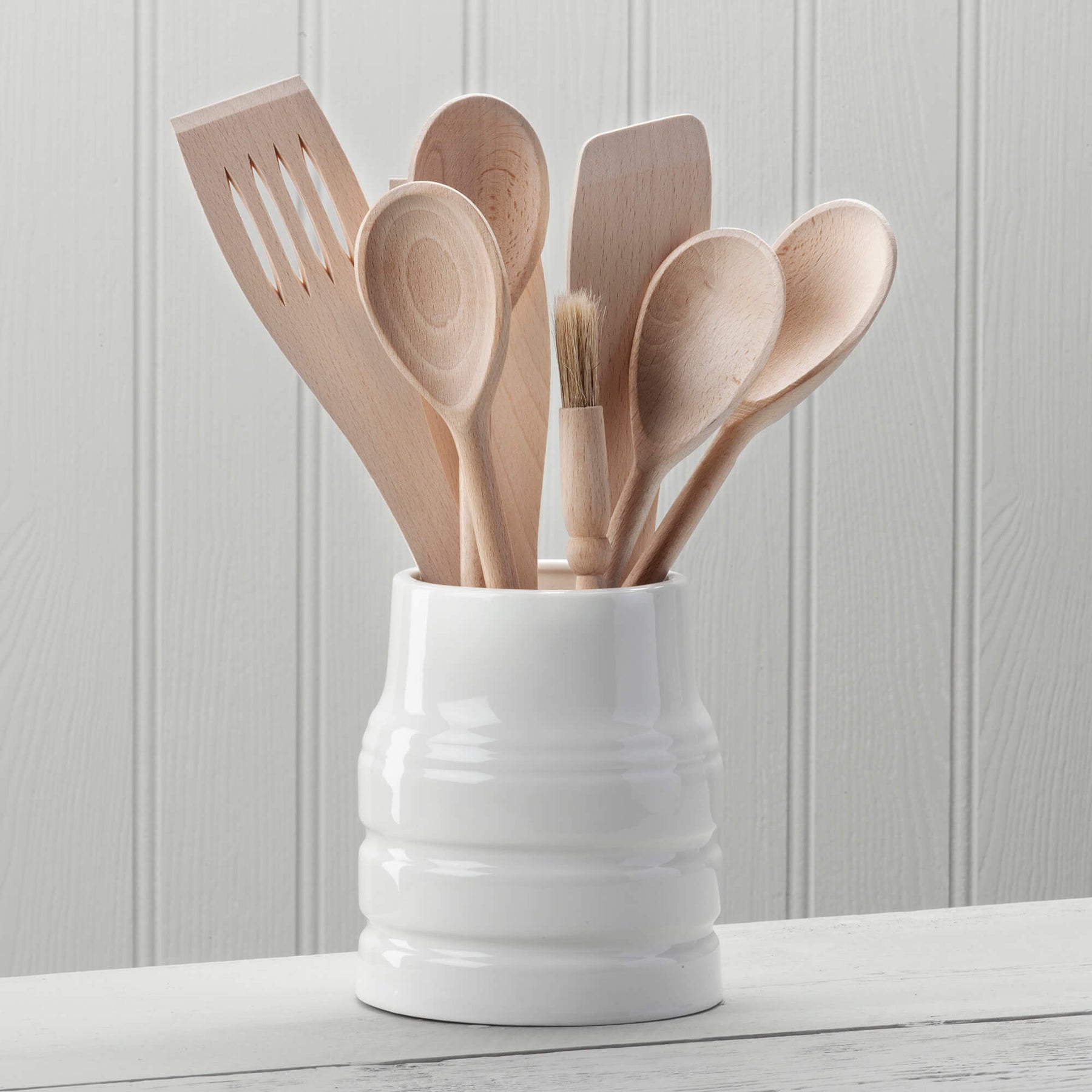 Porcelain Churn Style Utensil Pot