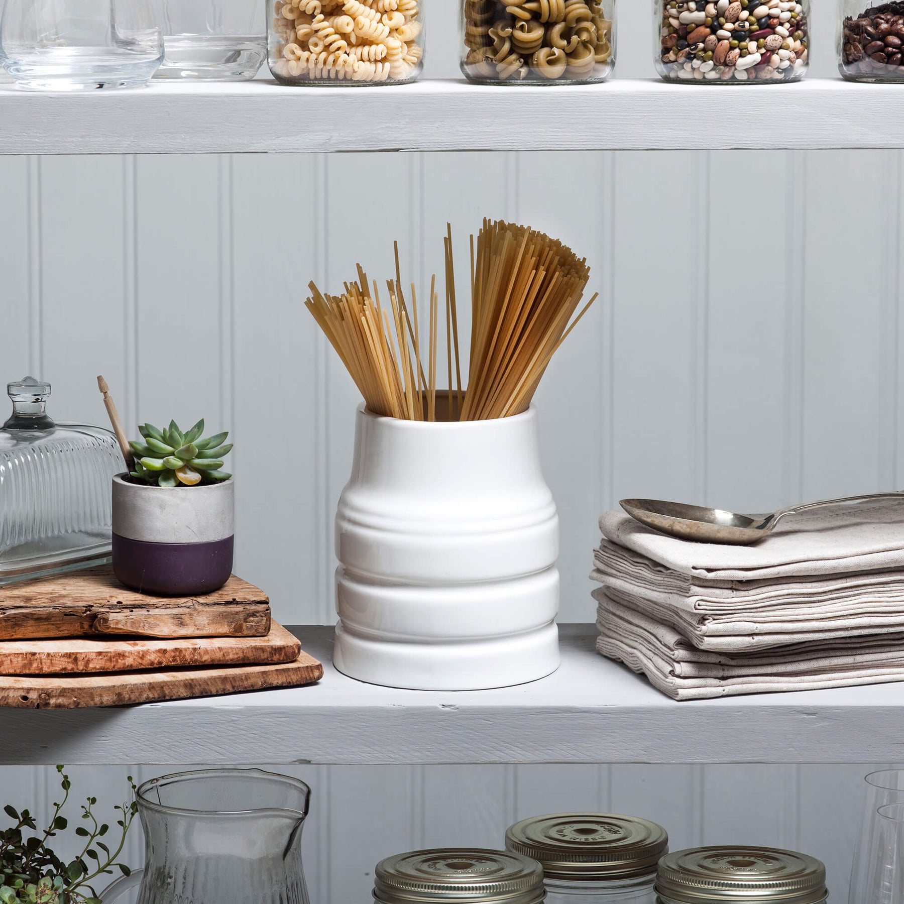 Porcelain Churn Style Utensil Pot
