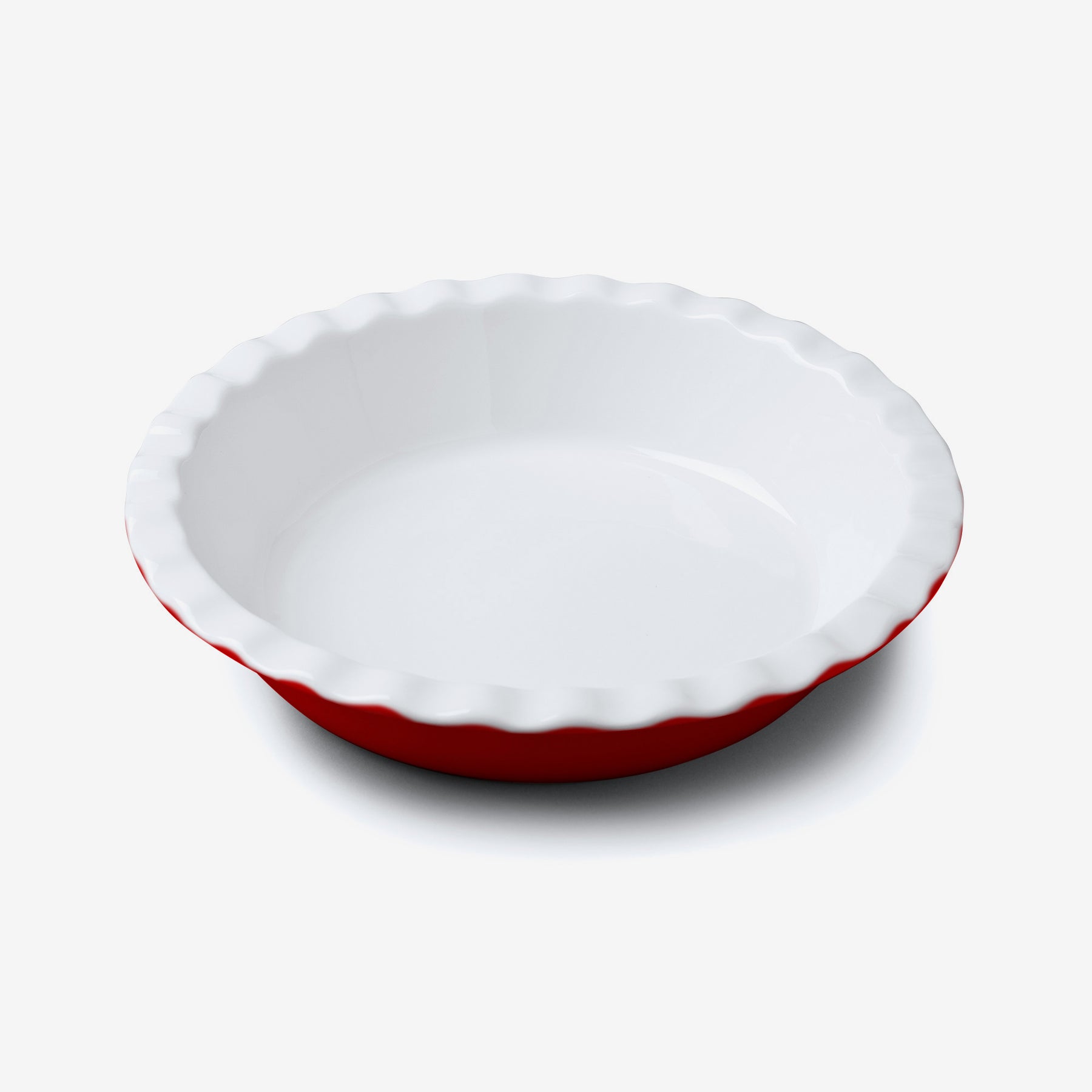 Porcelain Round Pie Dish with Crinkle Crust Rim