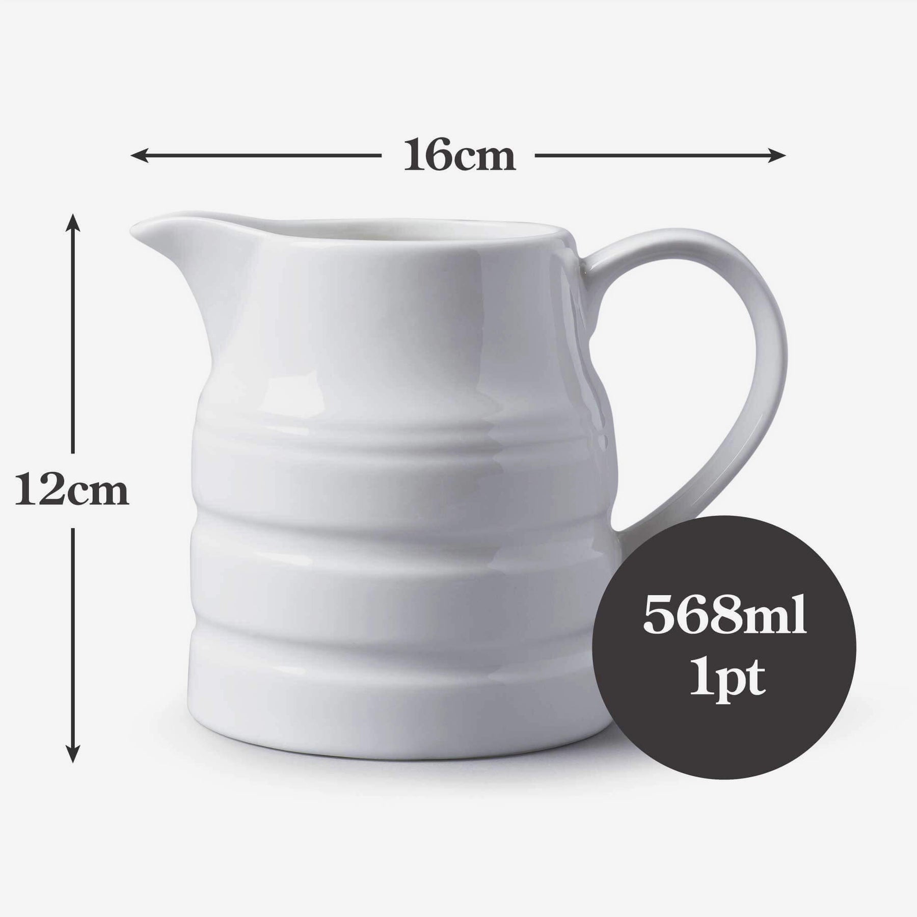 Porcelain Traditional Churn Jug, Available in 5 Sizes