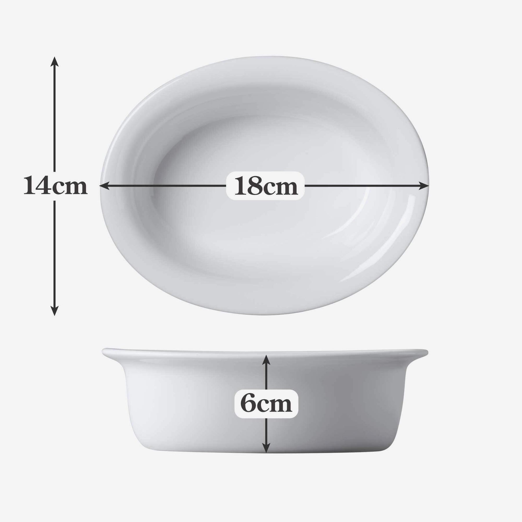 Porcelain Oval Pie Dish, Available in 5 Sizes