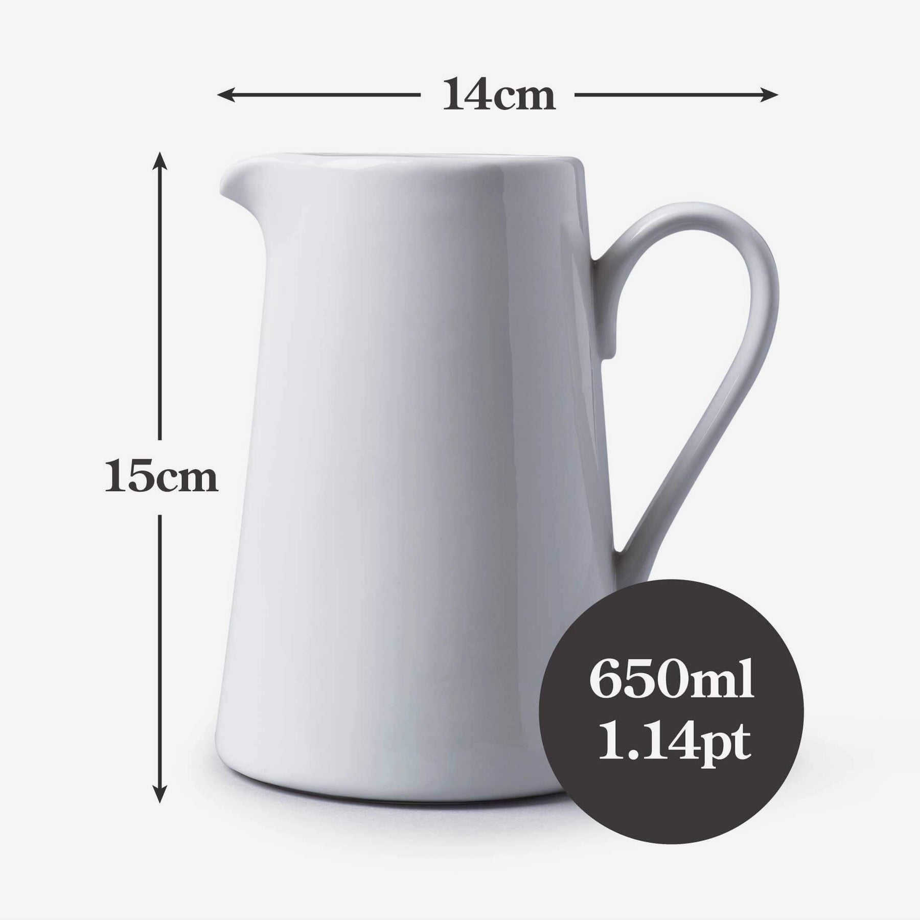 Porcelain Victorian Straight Sided Jug, Available in 3 Sizes