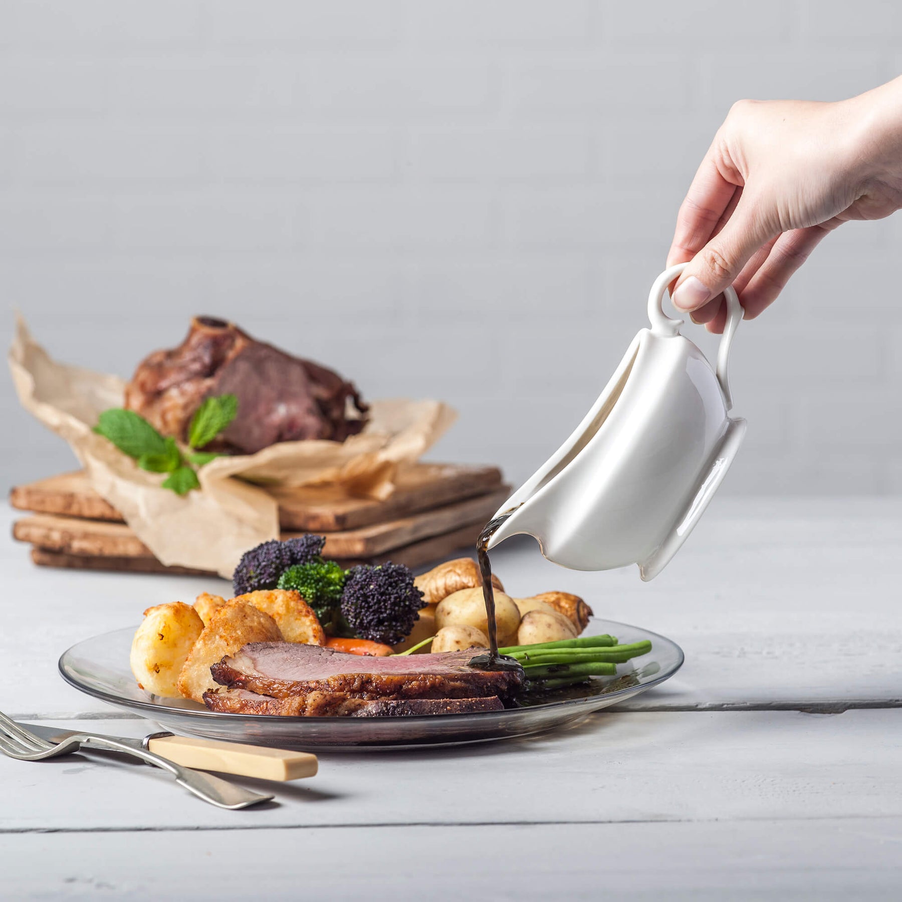 Porcelain Gravy & Sauce Boat, Available in 3 Sizes