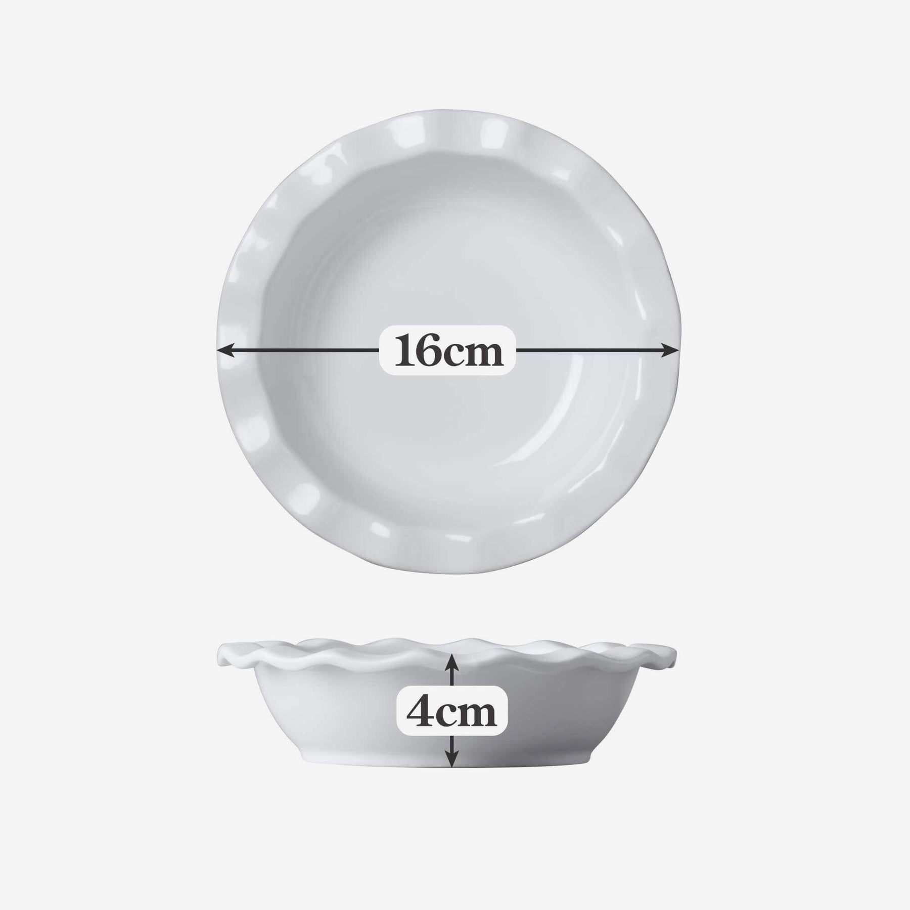 Porcelain Round Pie Dish with Crinkle Crust Rim