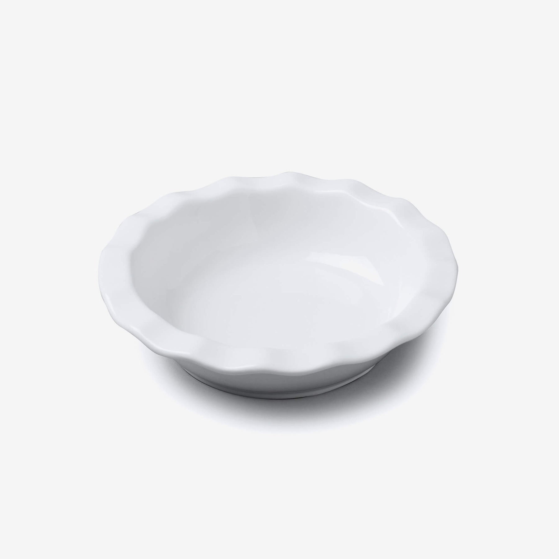 Porcelain Round Pie Dish with Crinkle Crust Rim