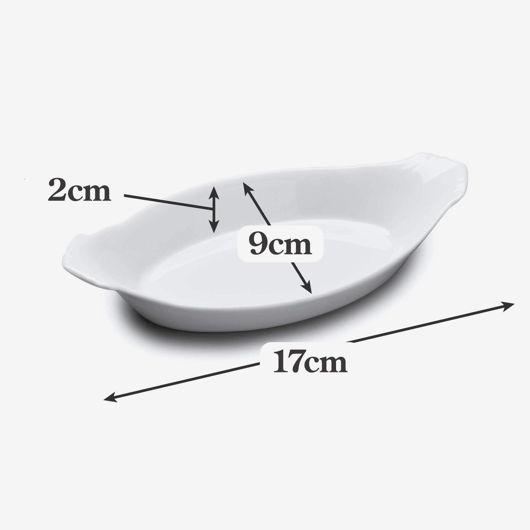 Porcelain Traditional Gratin Dish, Available in 3 Sizes