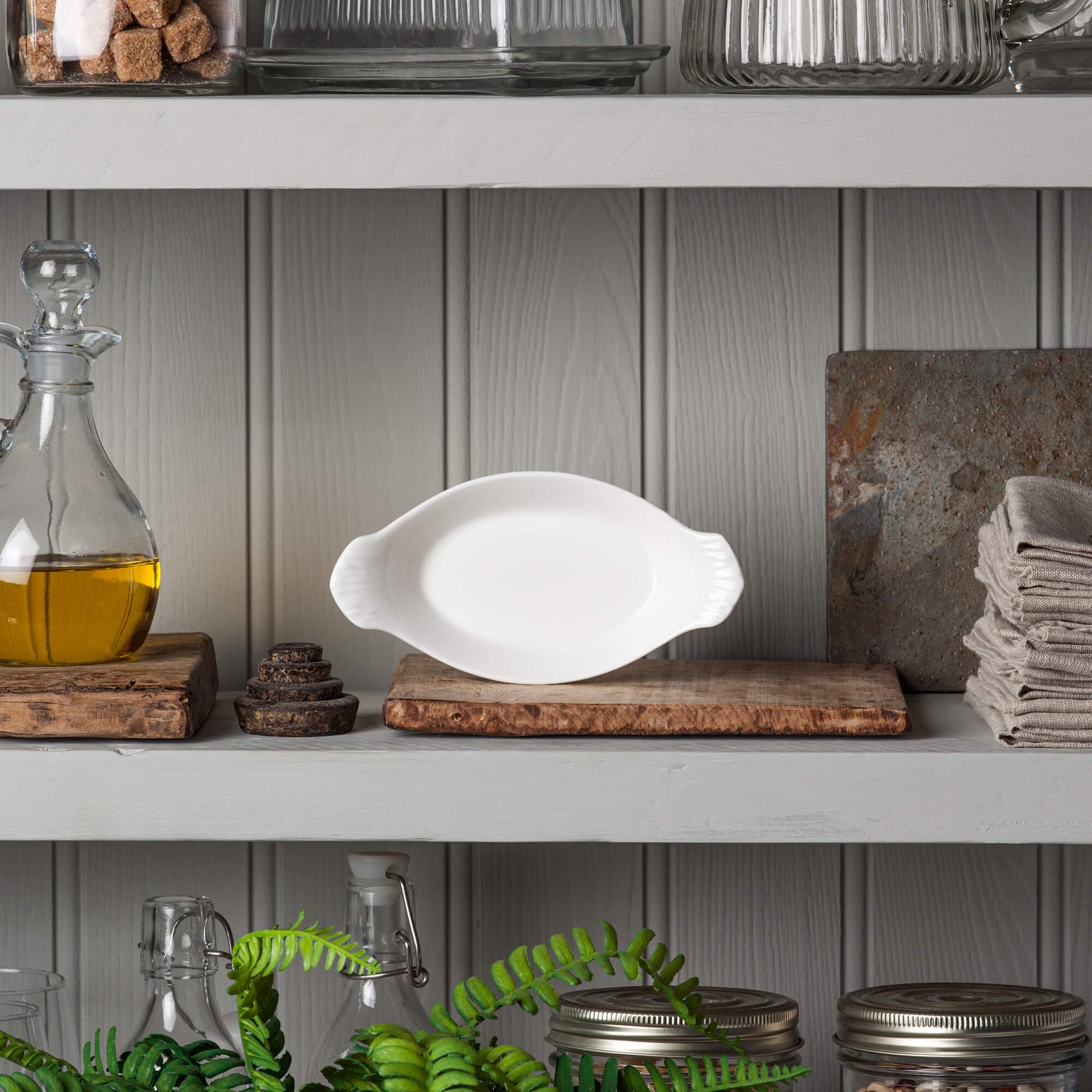 Porcelain Traditional Gratin Dish, Available in 3 Sizes