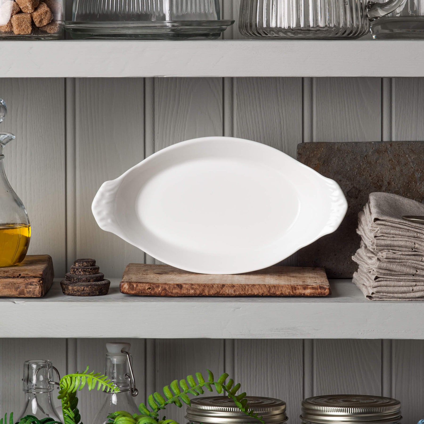 Porcelain Traditional Gratin Dish, Available in 3 Sizes