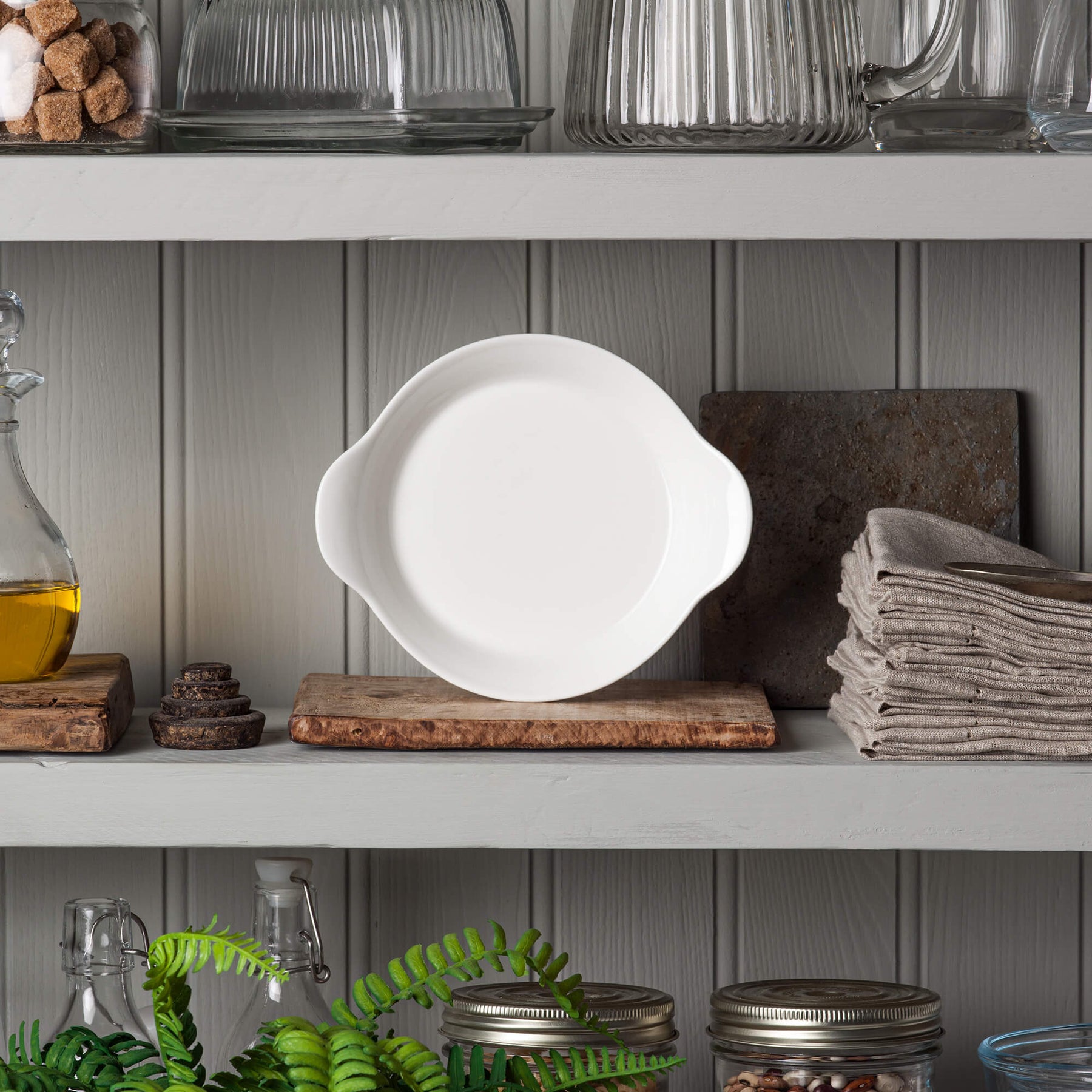 Porcelain Round Gratin Dish, Available in 2 Sizes