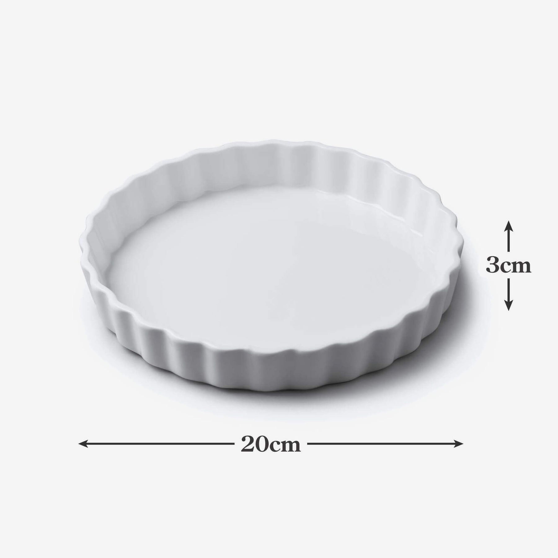 Porcelain Round Flan Dish, Available in 6 Sizes