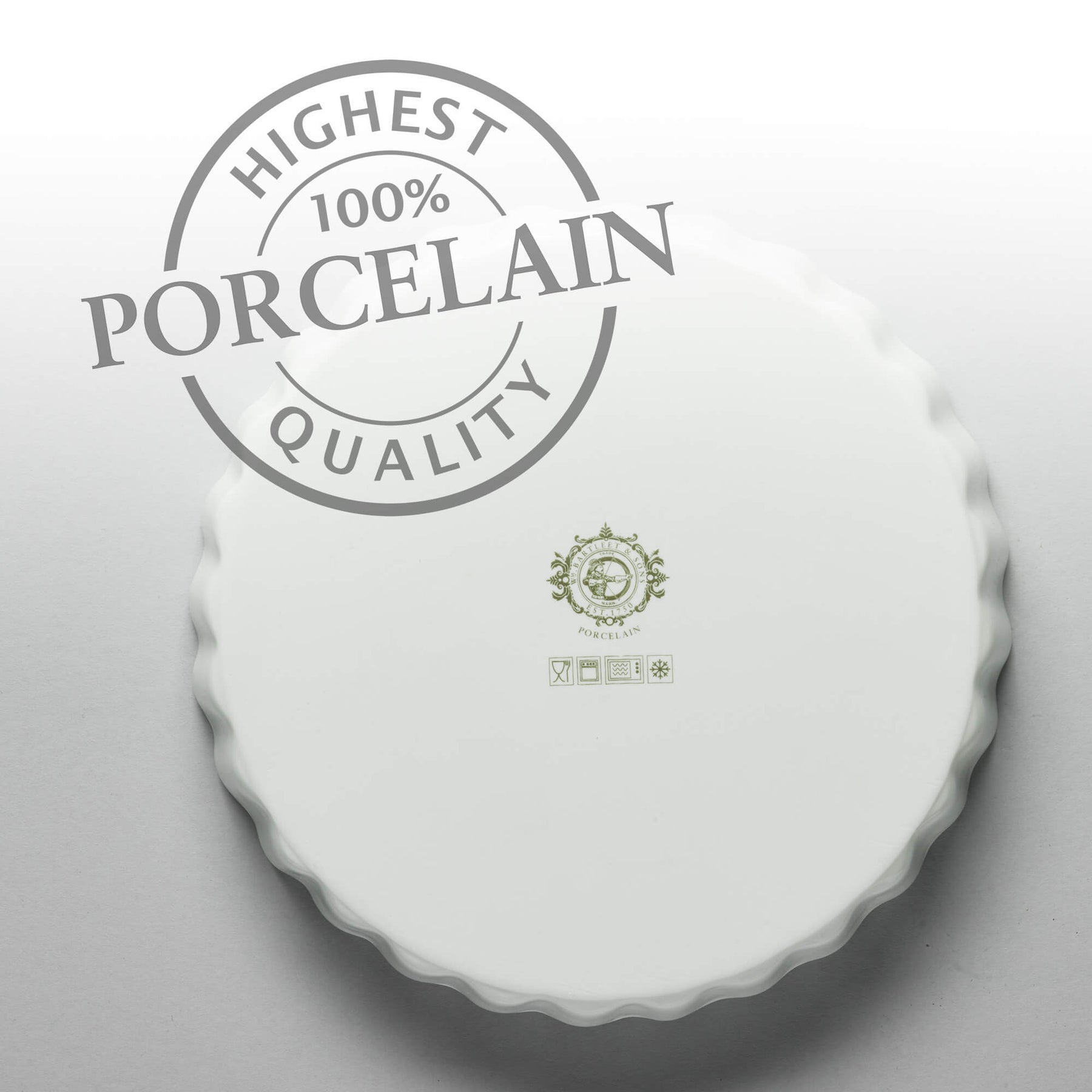 Porcelain Round Flan Dish, Available in 6 Sizes