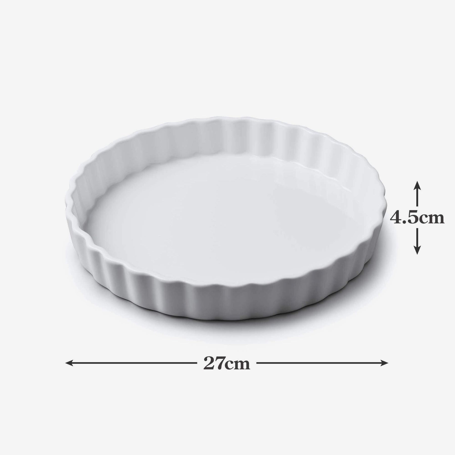 Porcelain Round Flan Dish, Available in 6 Sizes