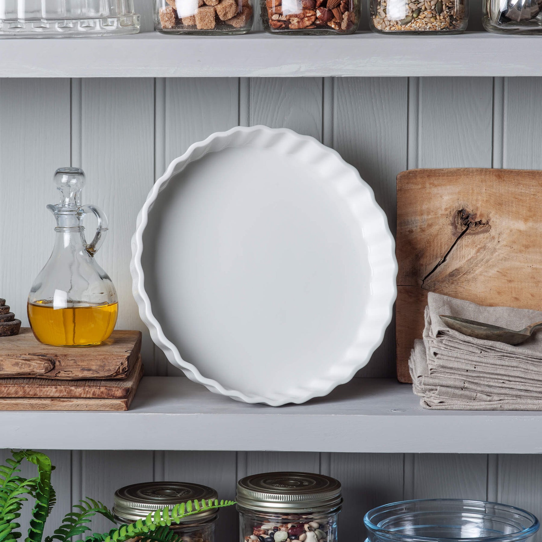 Porcelain Round Flan Dish, Available in 6 Sizes