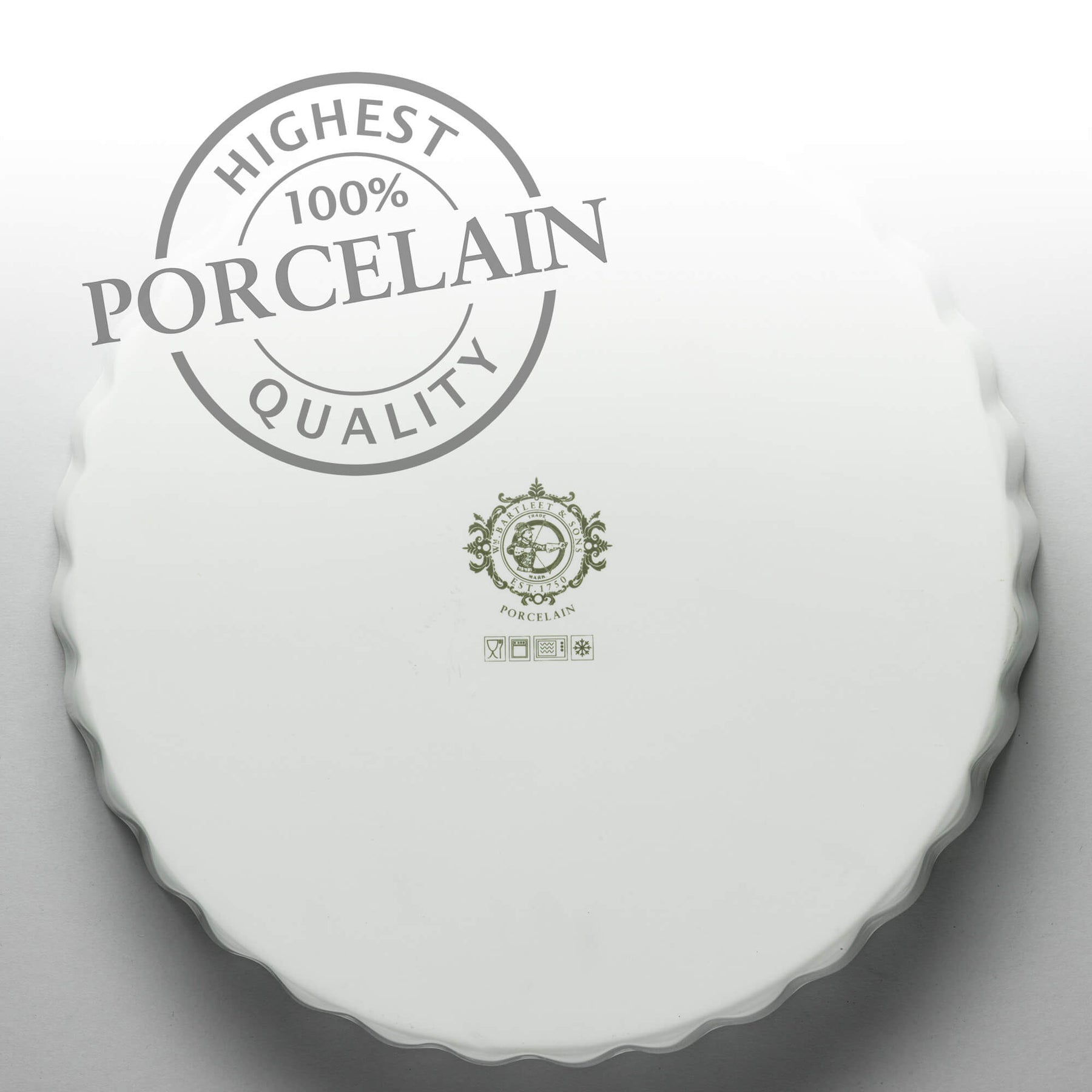Porcelain Round Flan Dish, Available in 6 Sizes