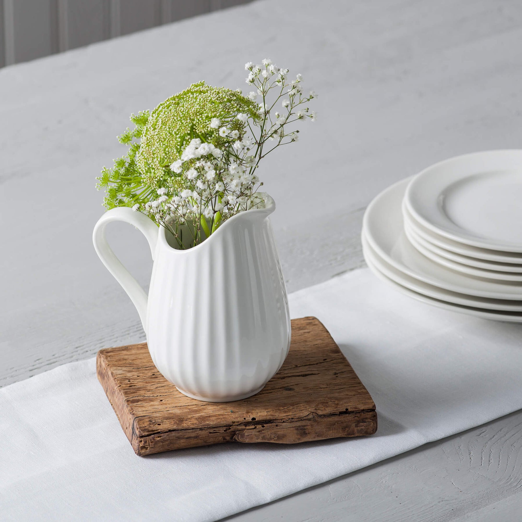 Porcelain Fluted Jug, Available in 3 Sizes