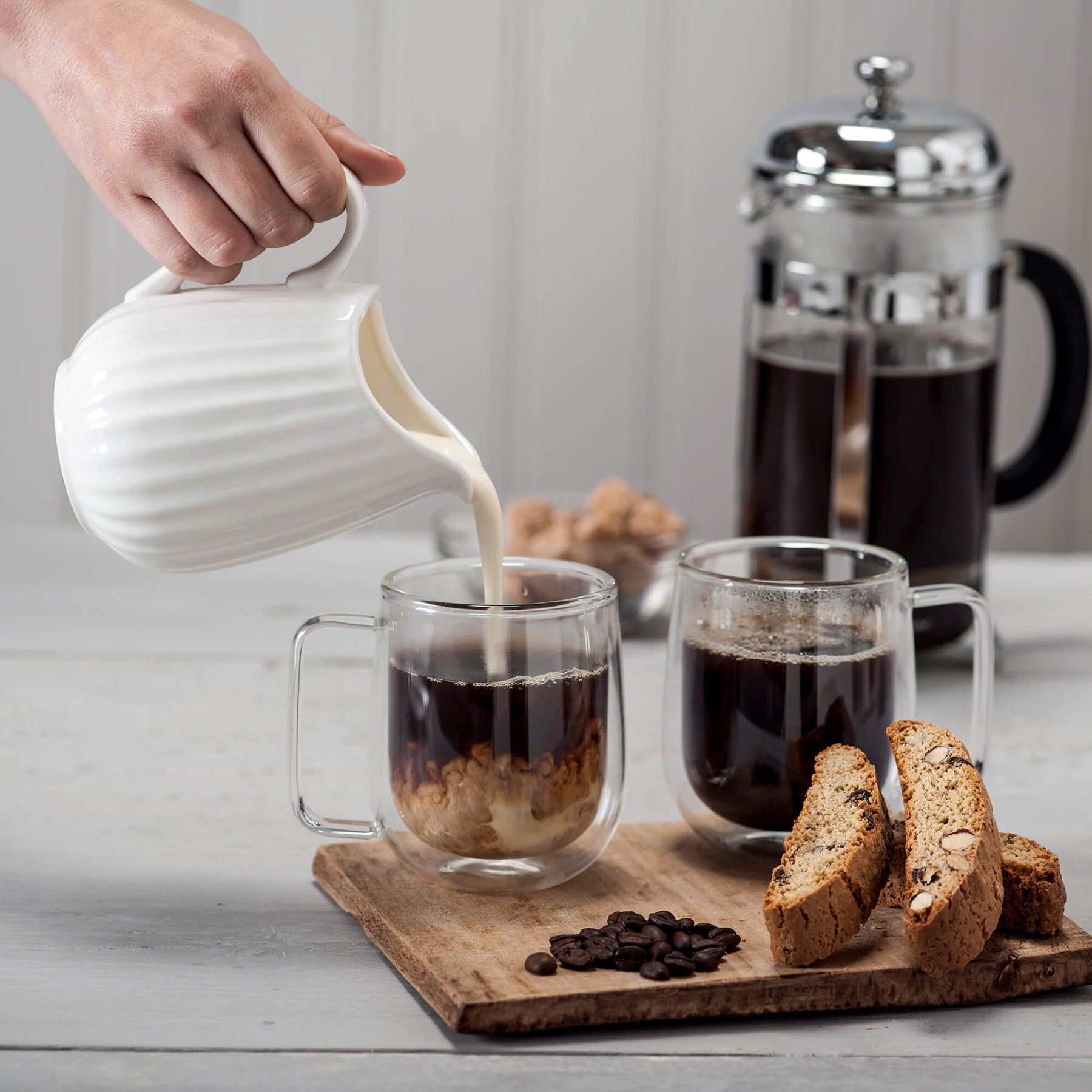 Porcelain Fluted Jug, Available in 3 Sizes