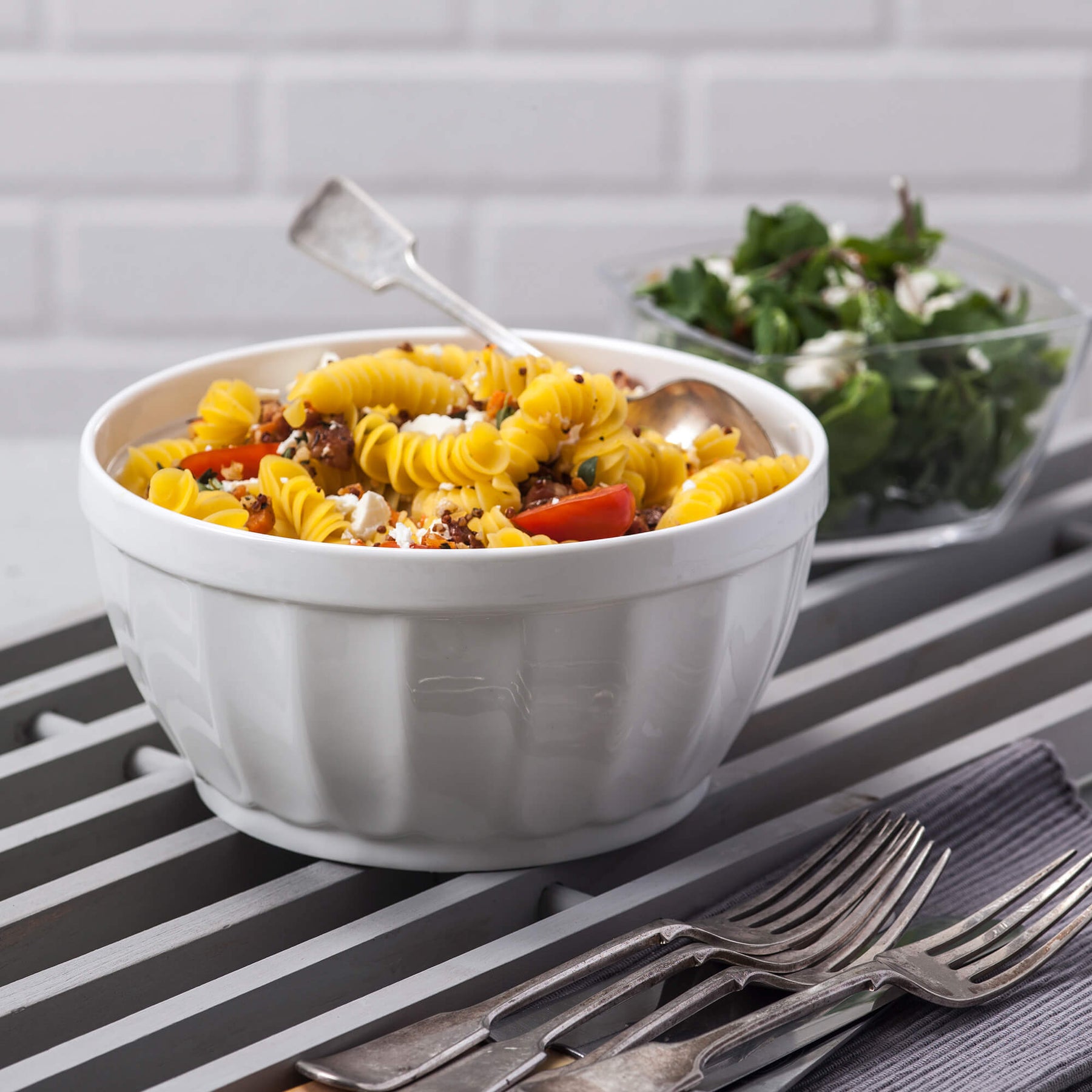 Porcelain Fluted Bowl, Available in 2 Sizes