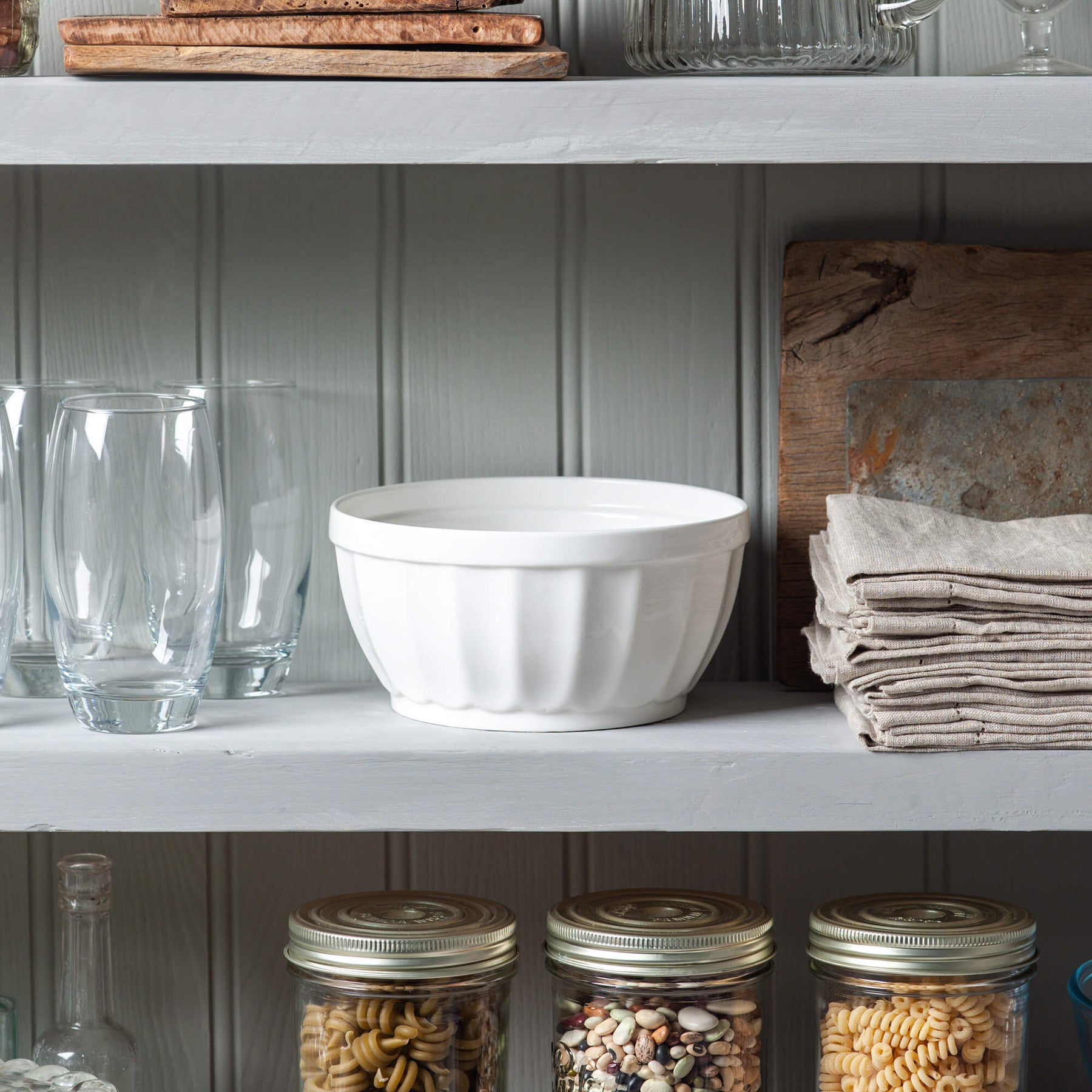 Porcelain Fluted Bowl, Available in 2 Sizes