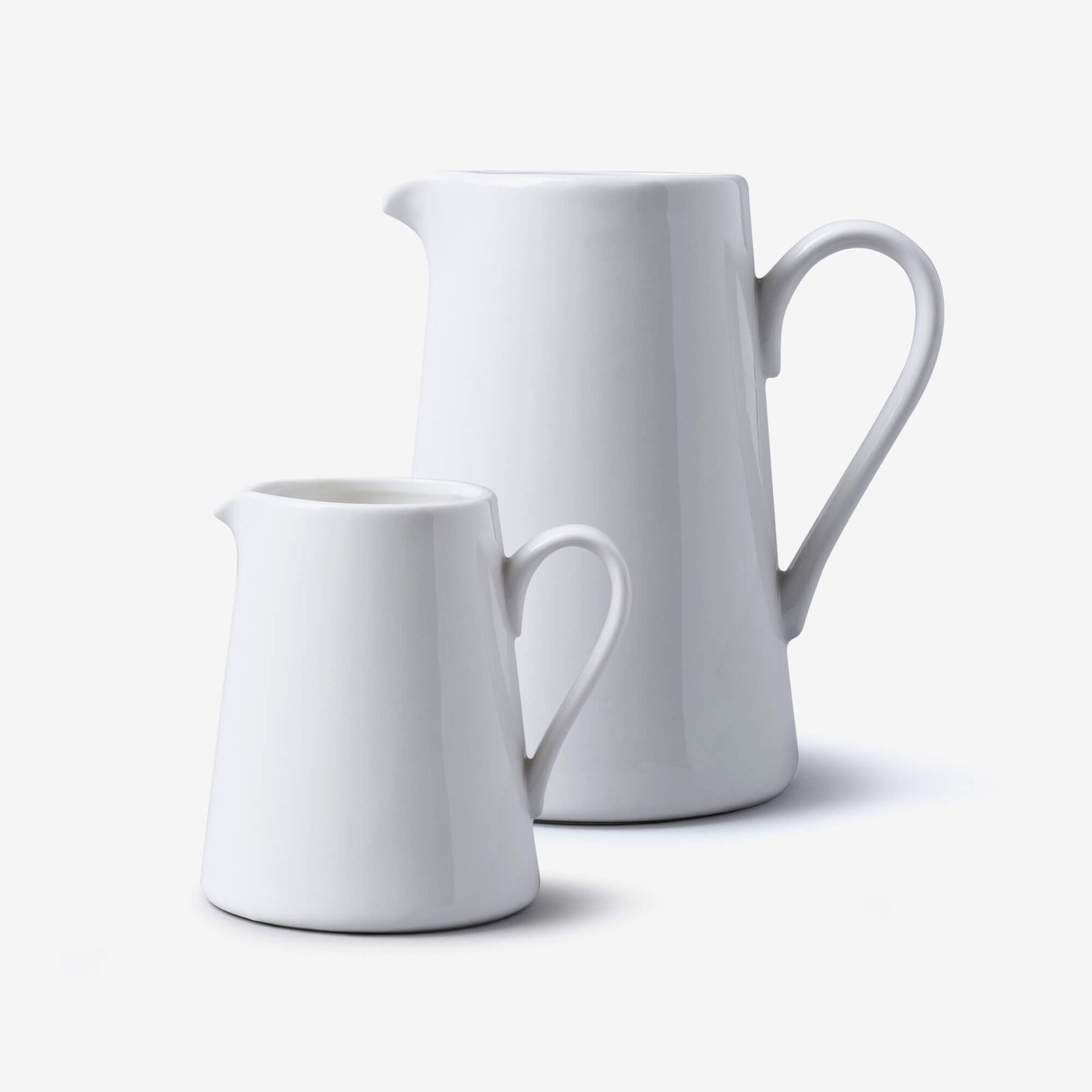 Porcelain Victorian Straight Sided Jug, Set of 2