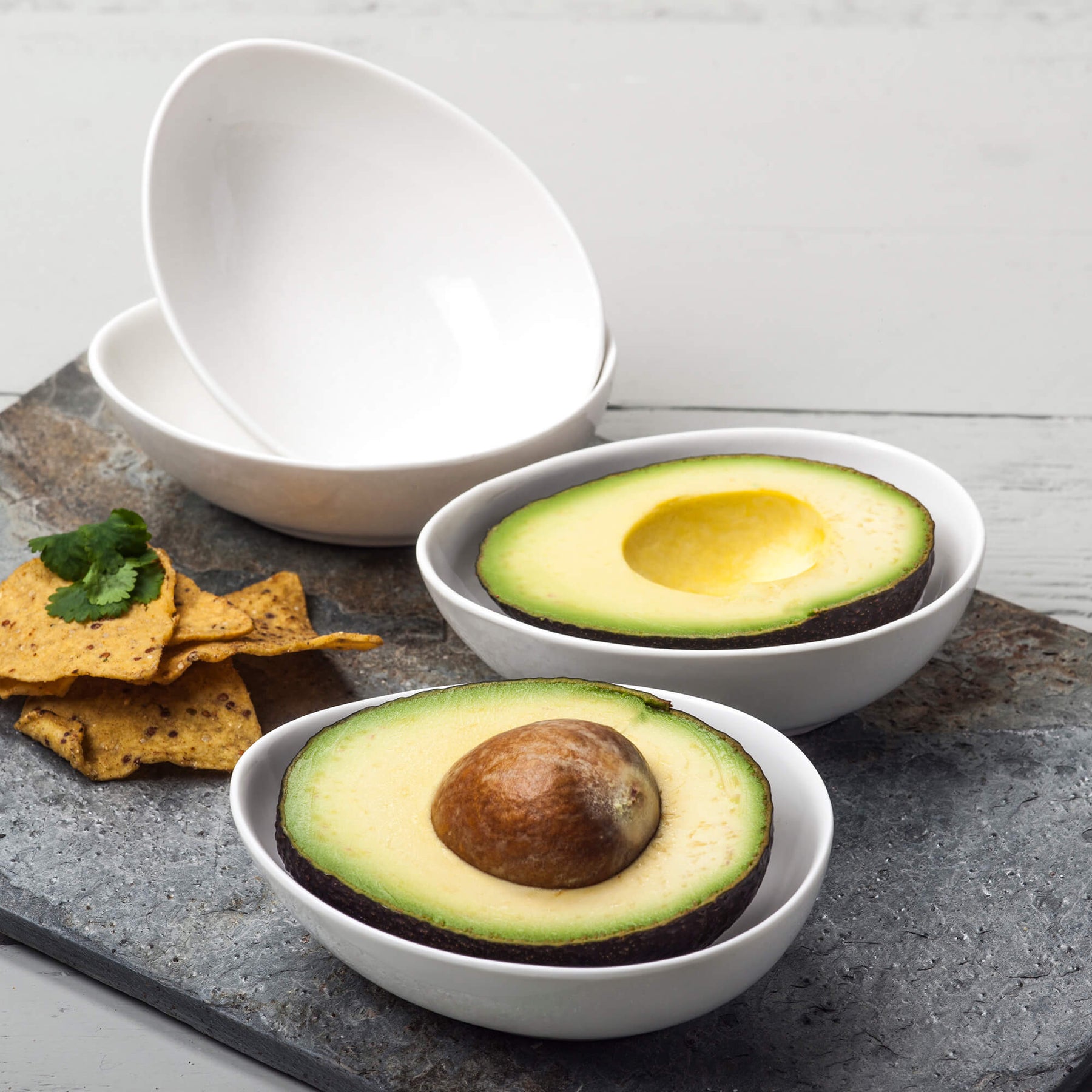 Porcelain Avocado Dish, Set of 4