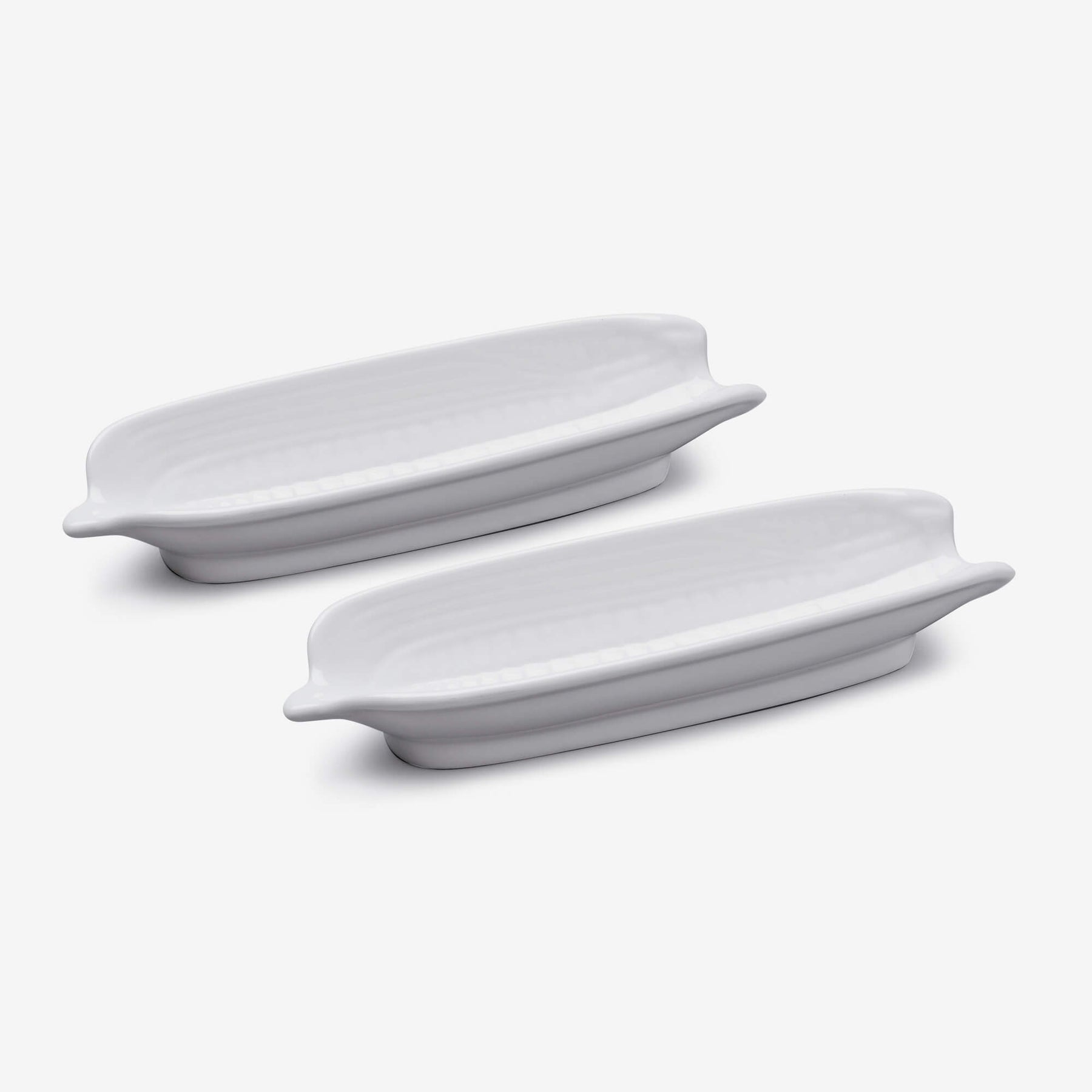 Porcelain Corn on the Cob Plate, Set of 2