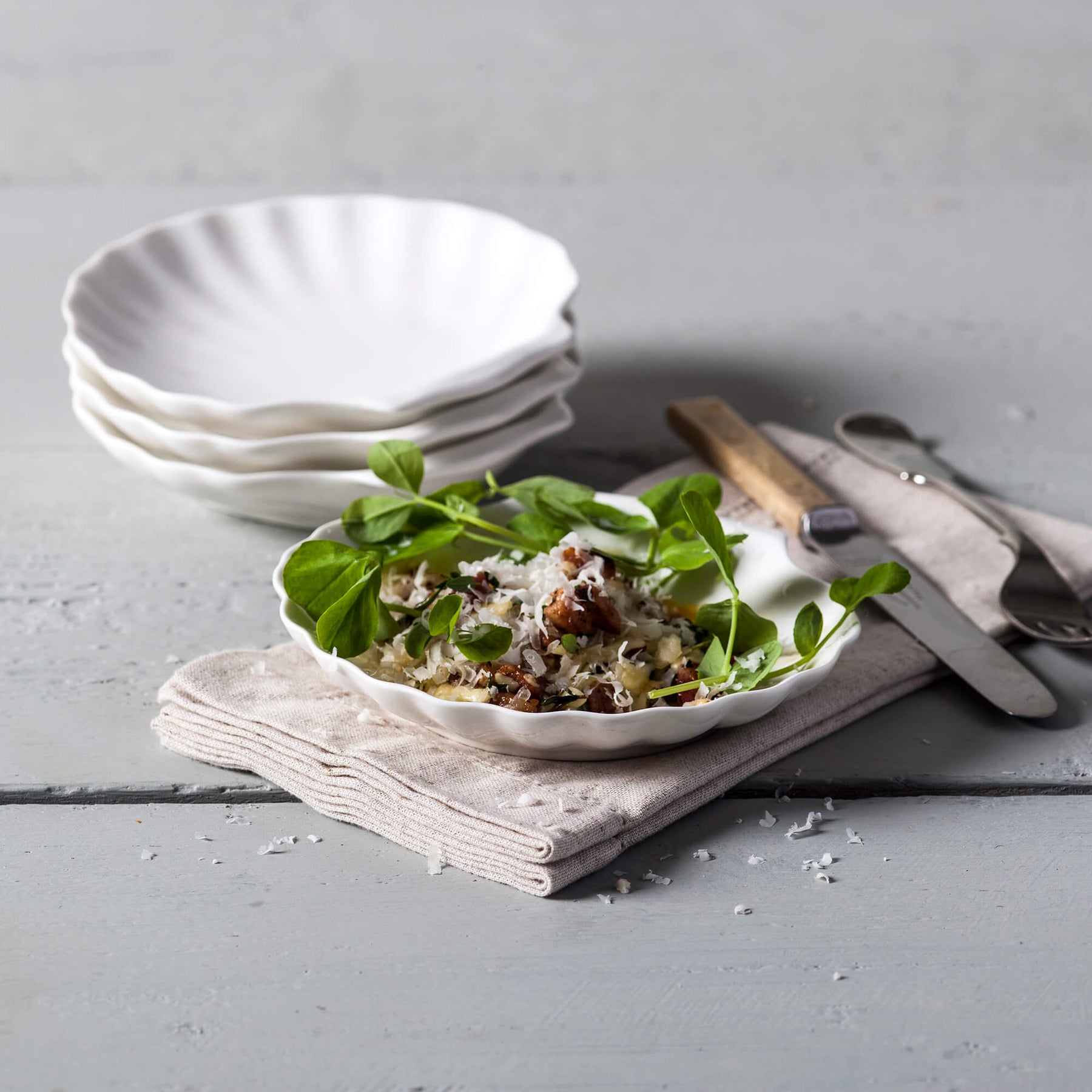 Porcelain Shell Dish (13cm), Set of 4