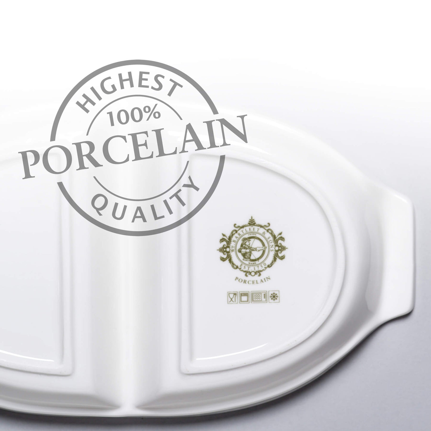 Porcelain Divided Dish, Set of 2