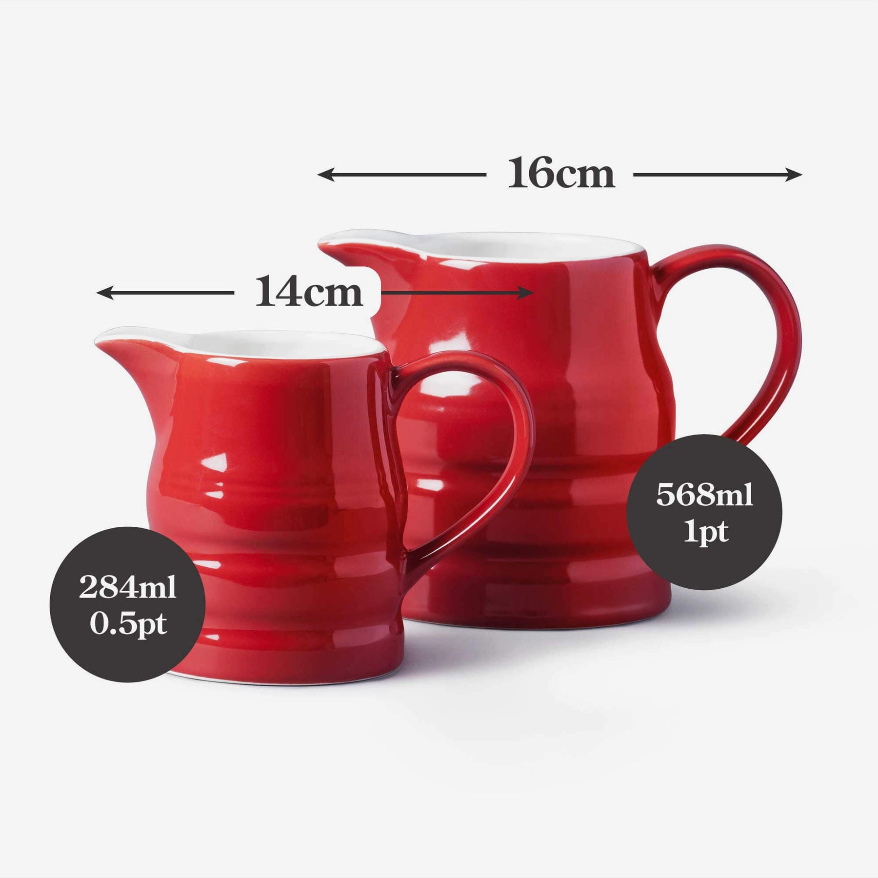 Porcelain Traditional Churn Jug, Set of 2