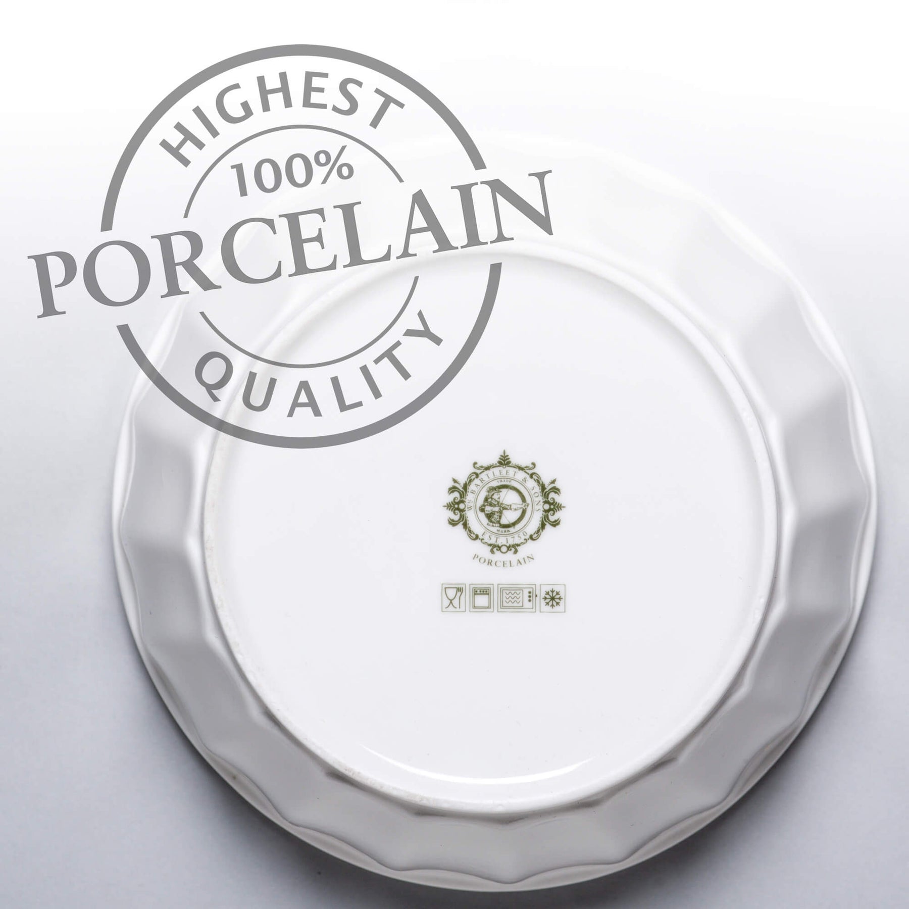 Porcelain Fluted Bowl, Set of 2