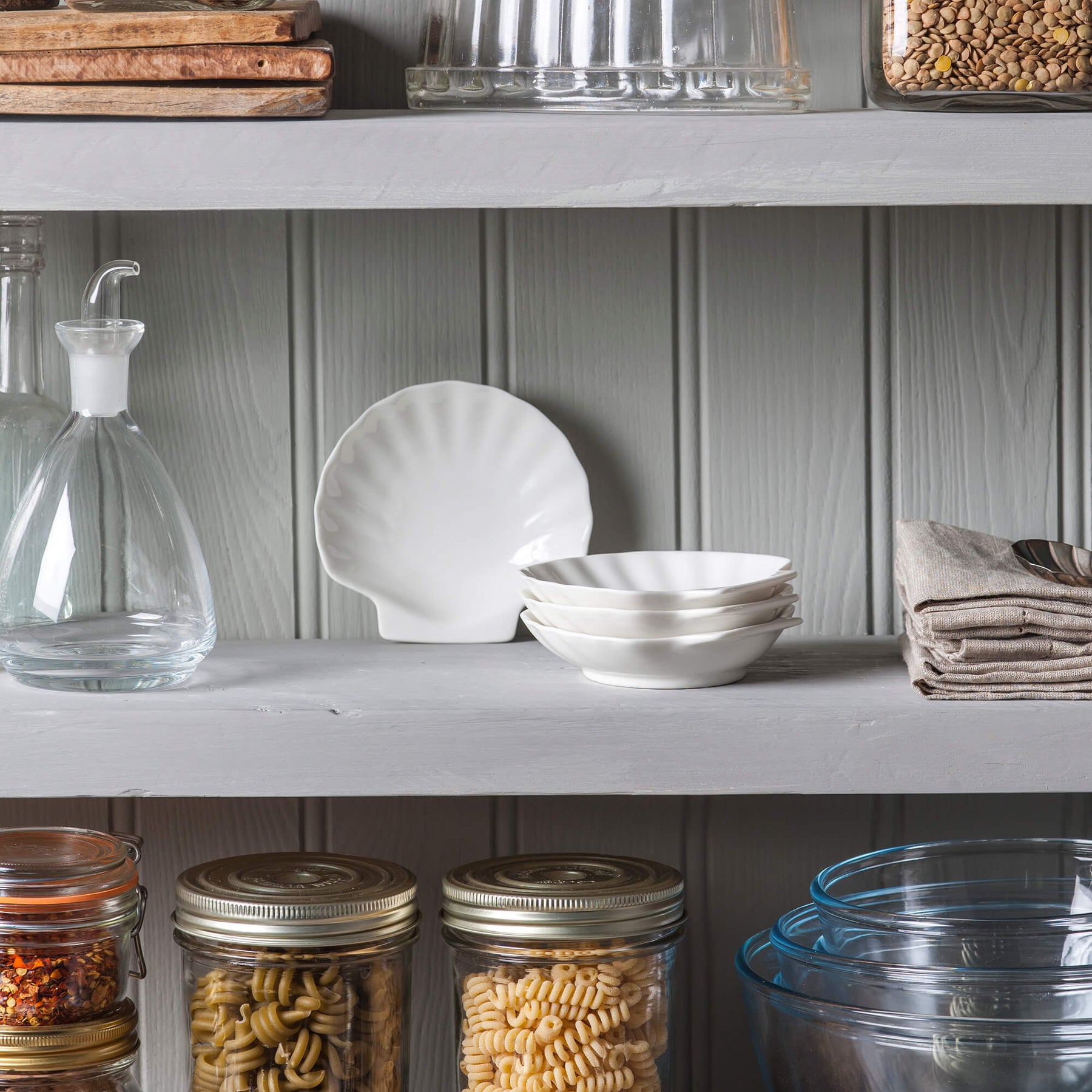 Porcelain Shell Dishes, Set of 4, Available in 3 Sizes