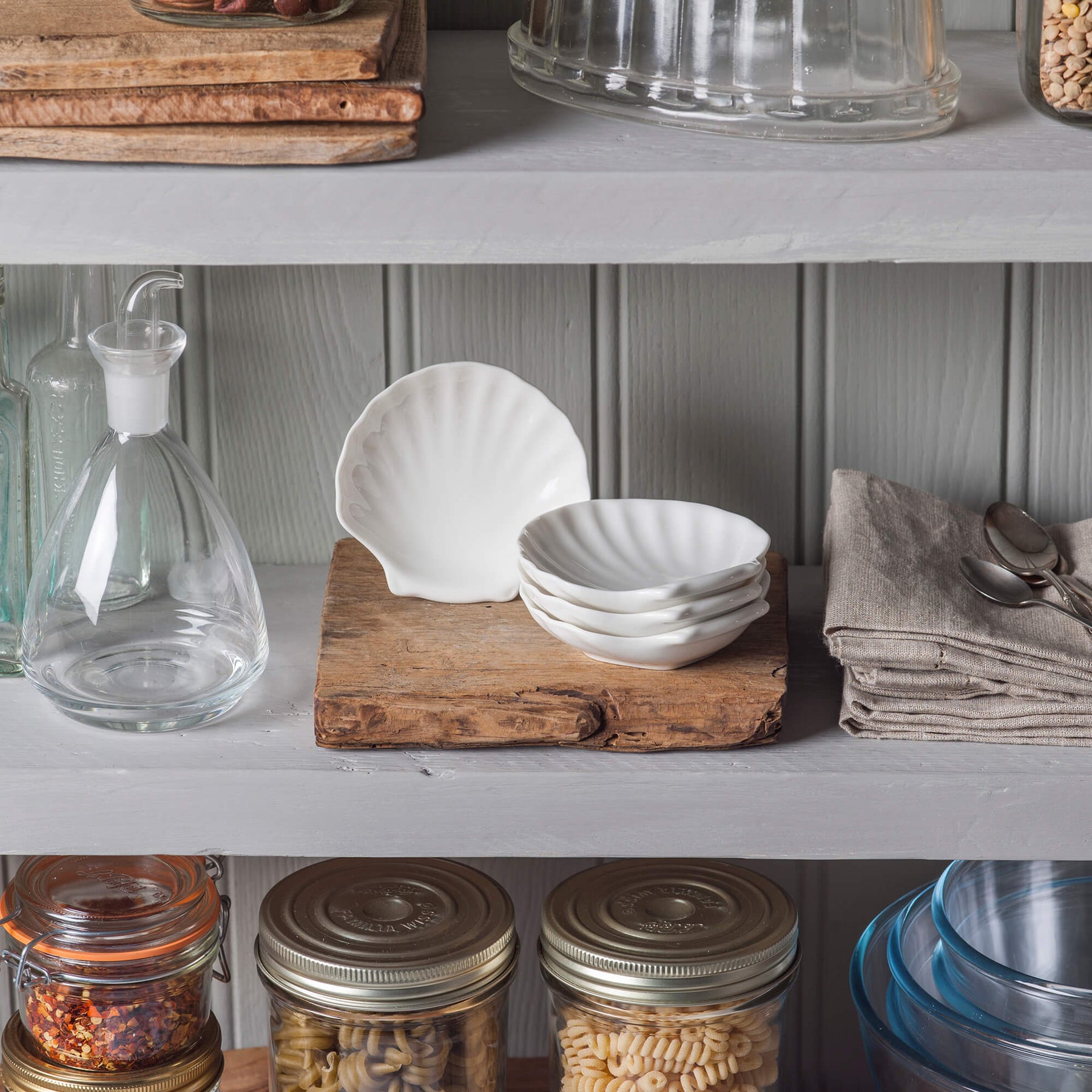 Porcelain Shell Dishes, Set of 4, Available in 3 Sizes
