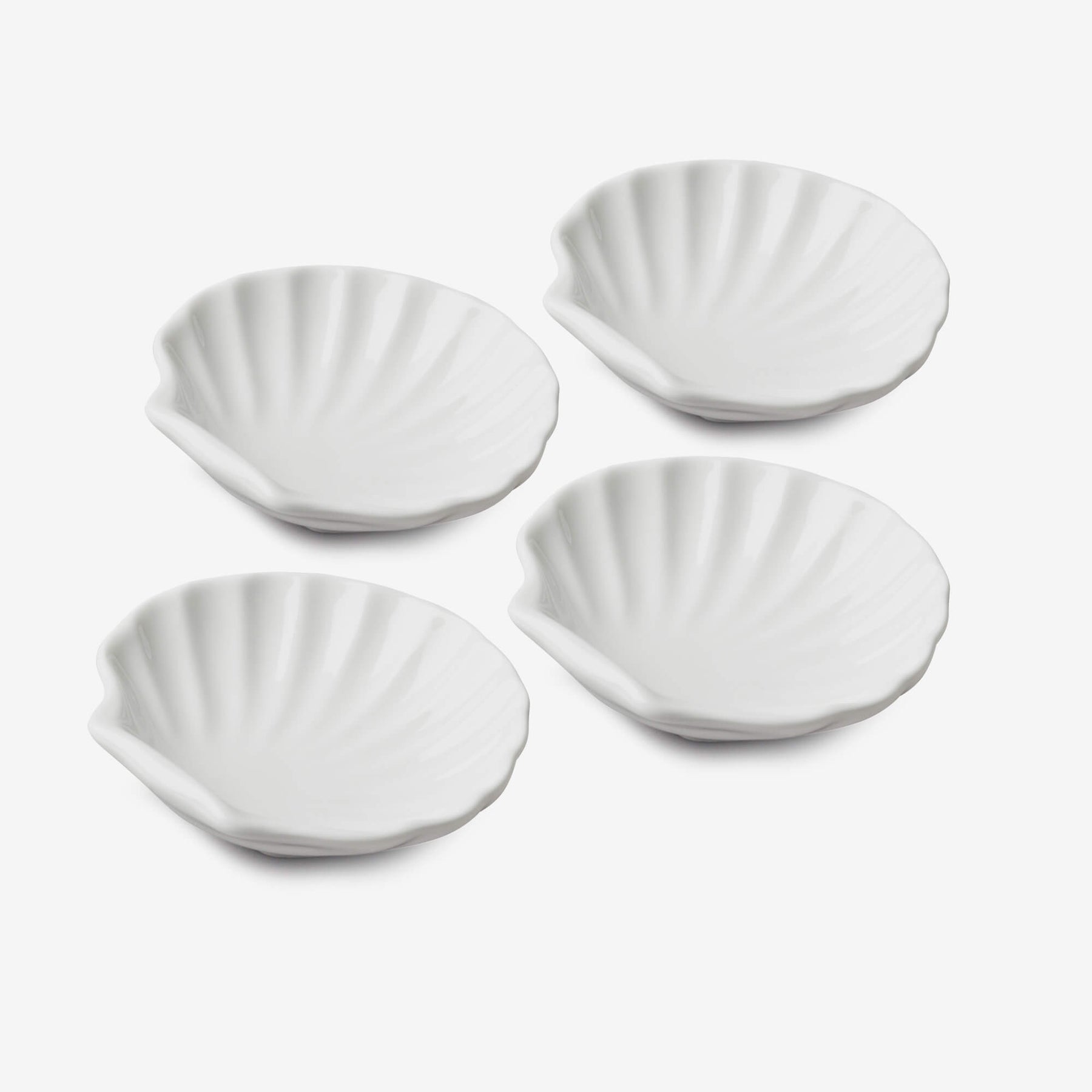 Porcelain Shell Dishes, Set of 4, Available in 3 Sizes