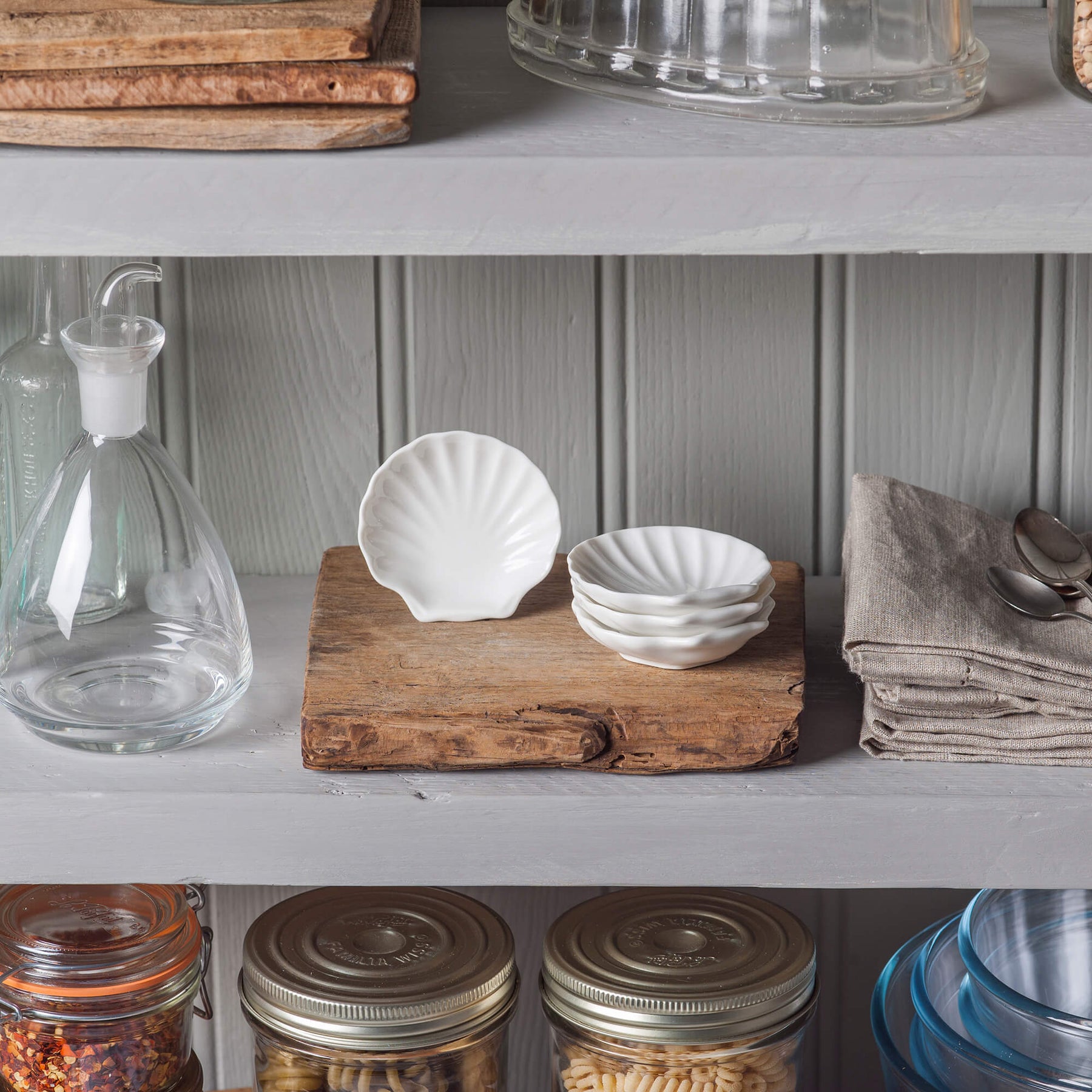 Porcelain Shell Dishes, Set of 4, Available in 3 Sizes