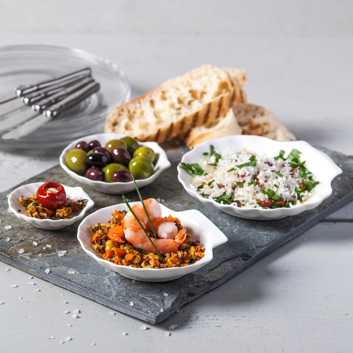 Porcelain Shell Dish, Set of 4