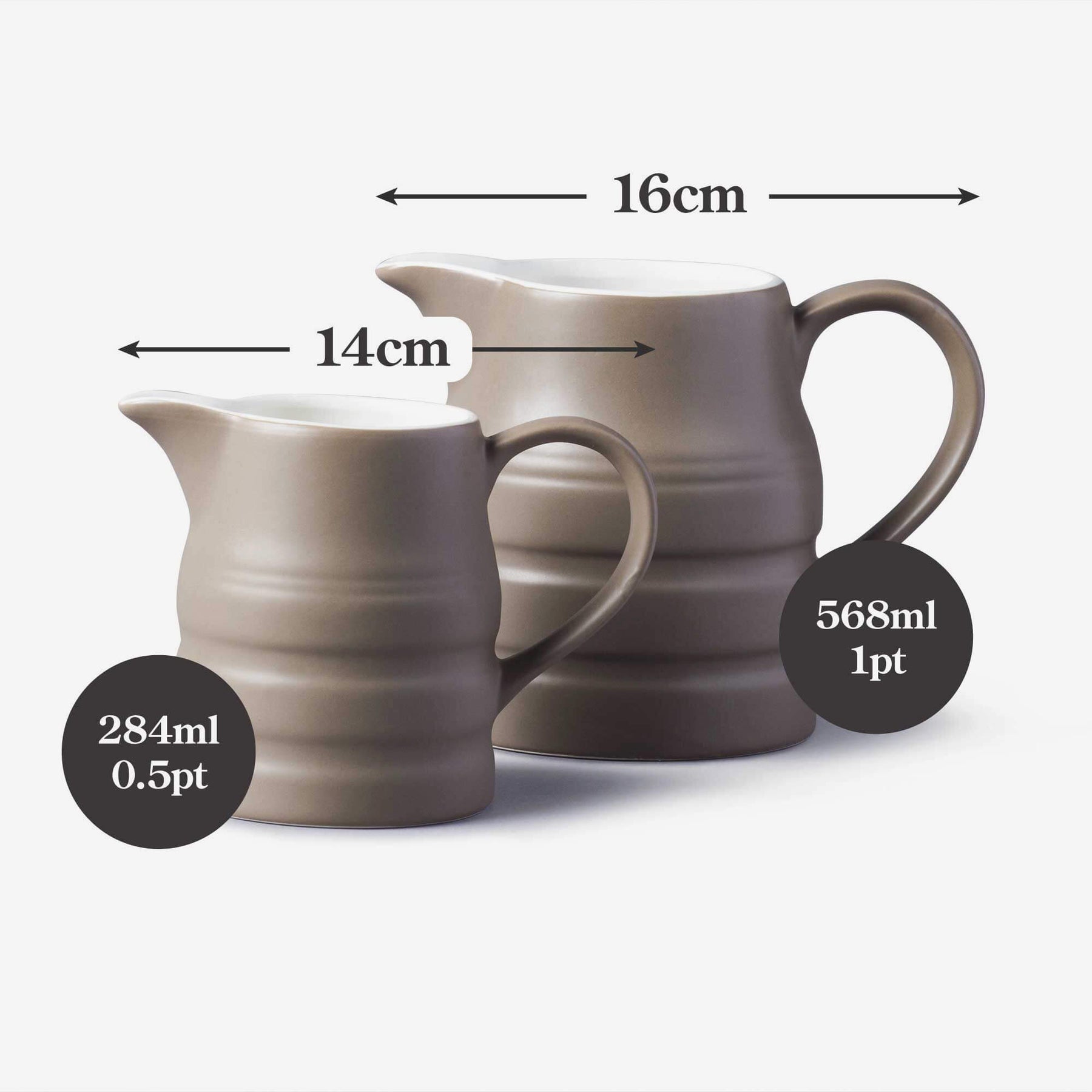 Porcelain Traditional Churn Jug, Set of 2