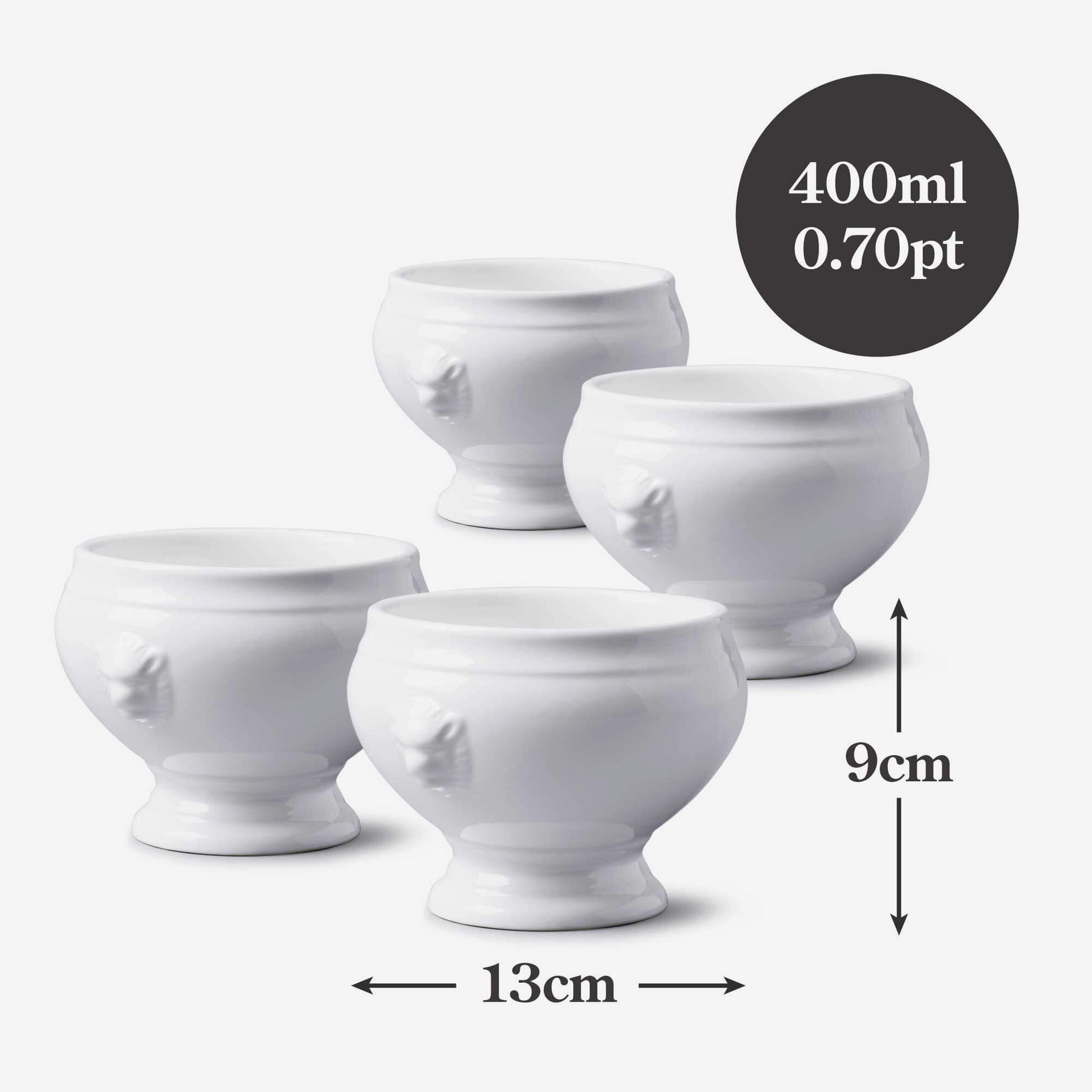 Porcelain Lion Head Soup Bowl Sets