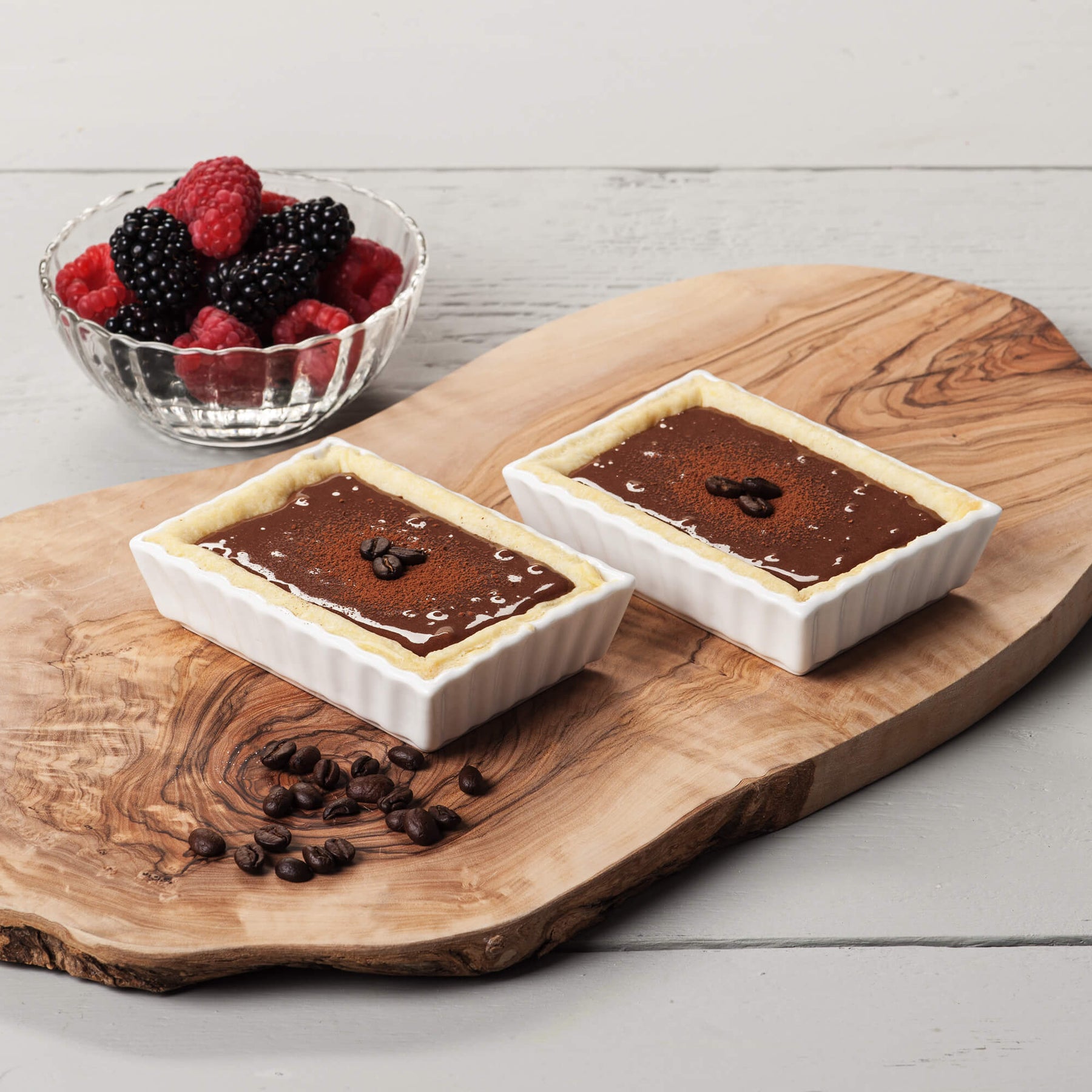 Porcelain Rectangular Flan Dish, Set of 2