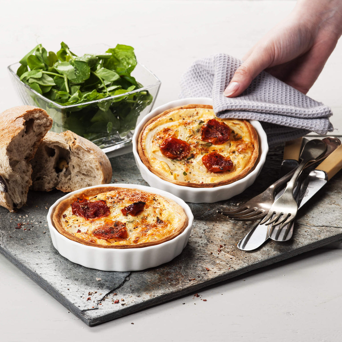 Porcelain Round Flan Dish (11cm), Set of 2