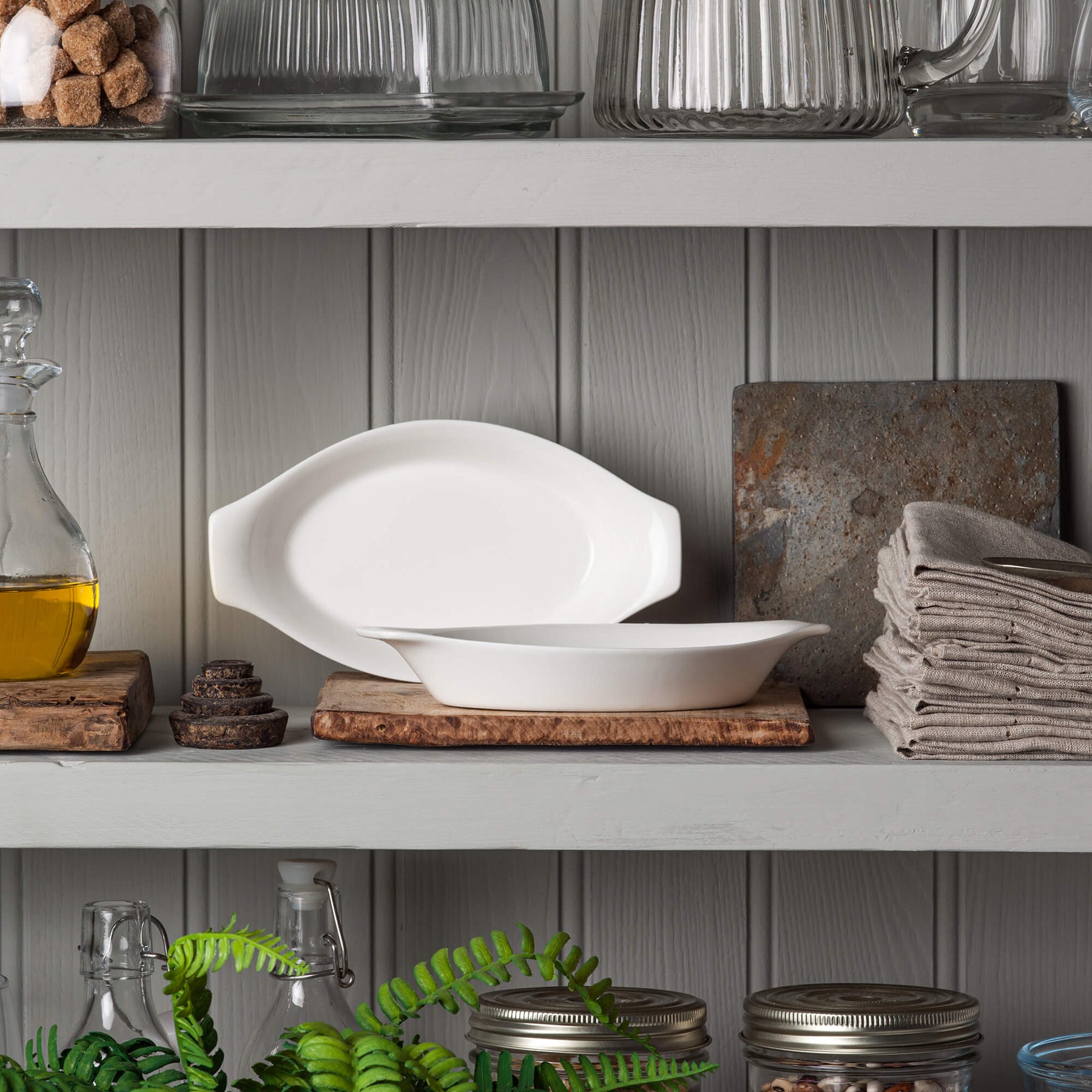 Porcelain Oval Gratin Dish (21cm), Set of 2