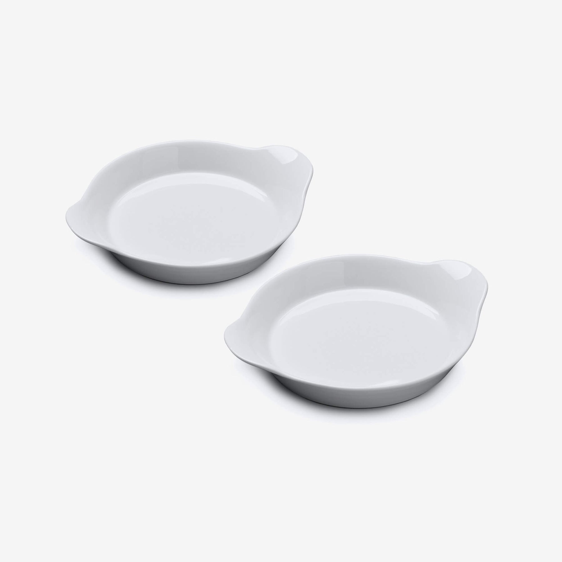 Porcelain Round Gratin Dish, Set of 2, Available in 3 Sizes