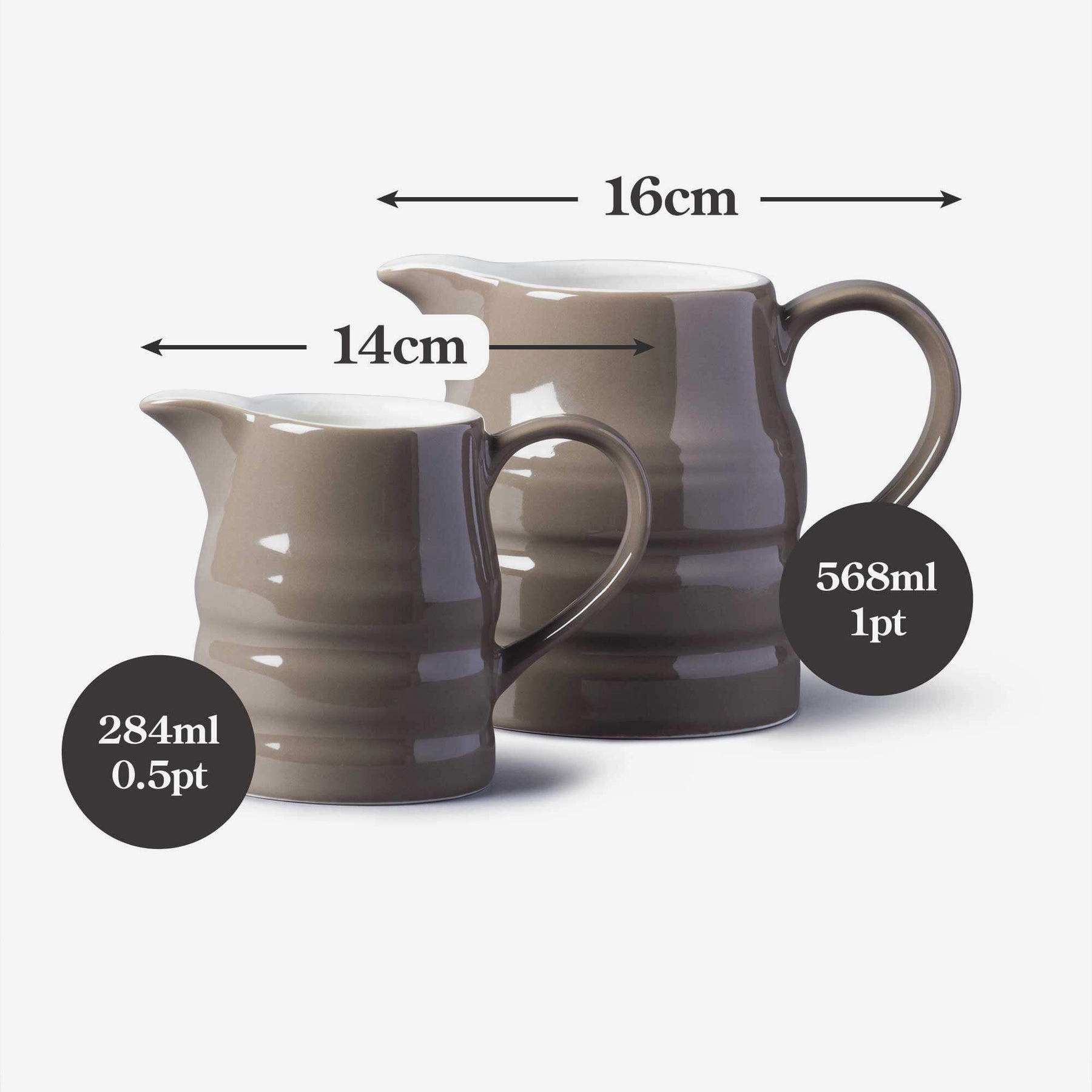 Porcelain Traditional Churn Jug, Set of 2