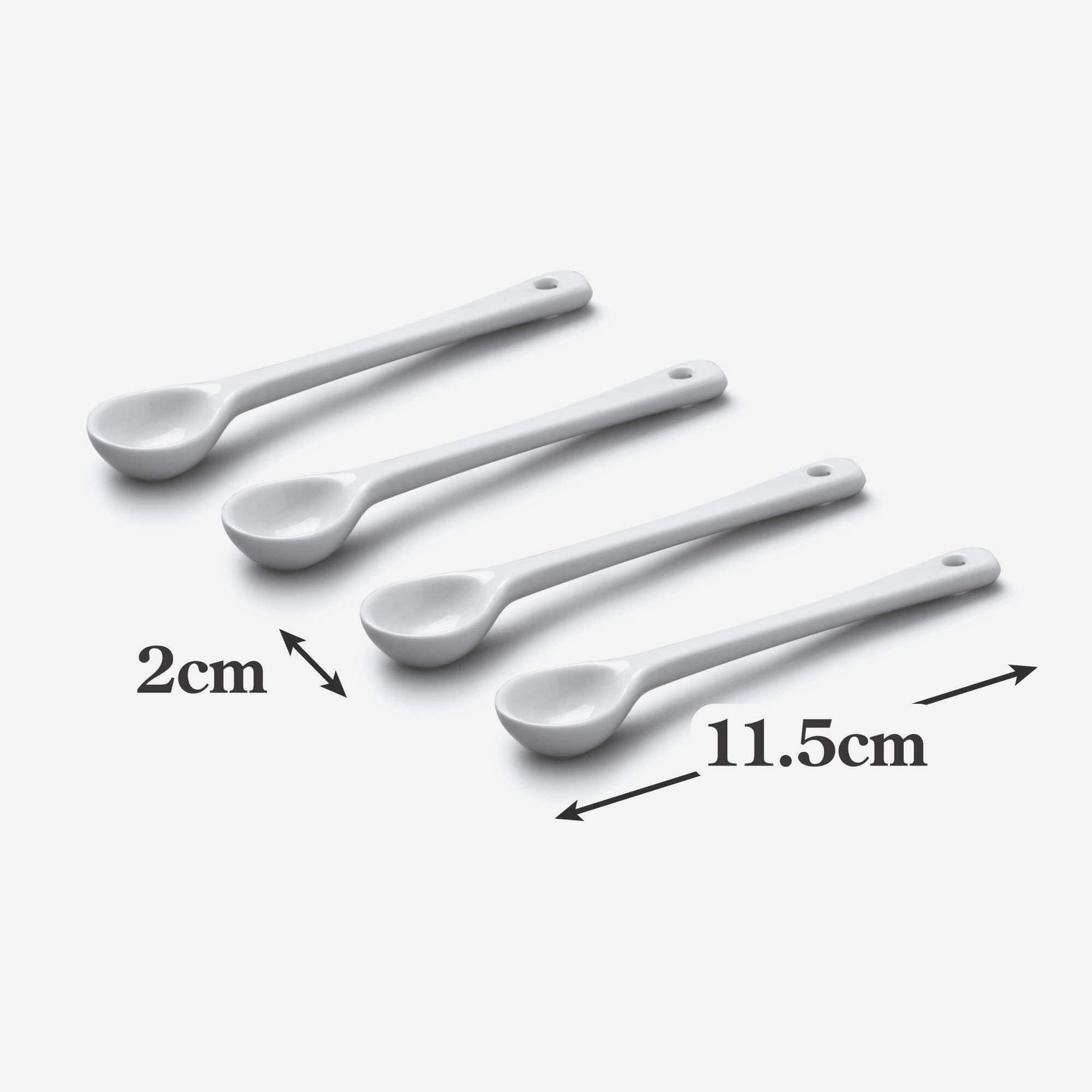 Porcelain Mustard/Salt Spoon (11cm), Set of 4