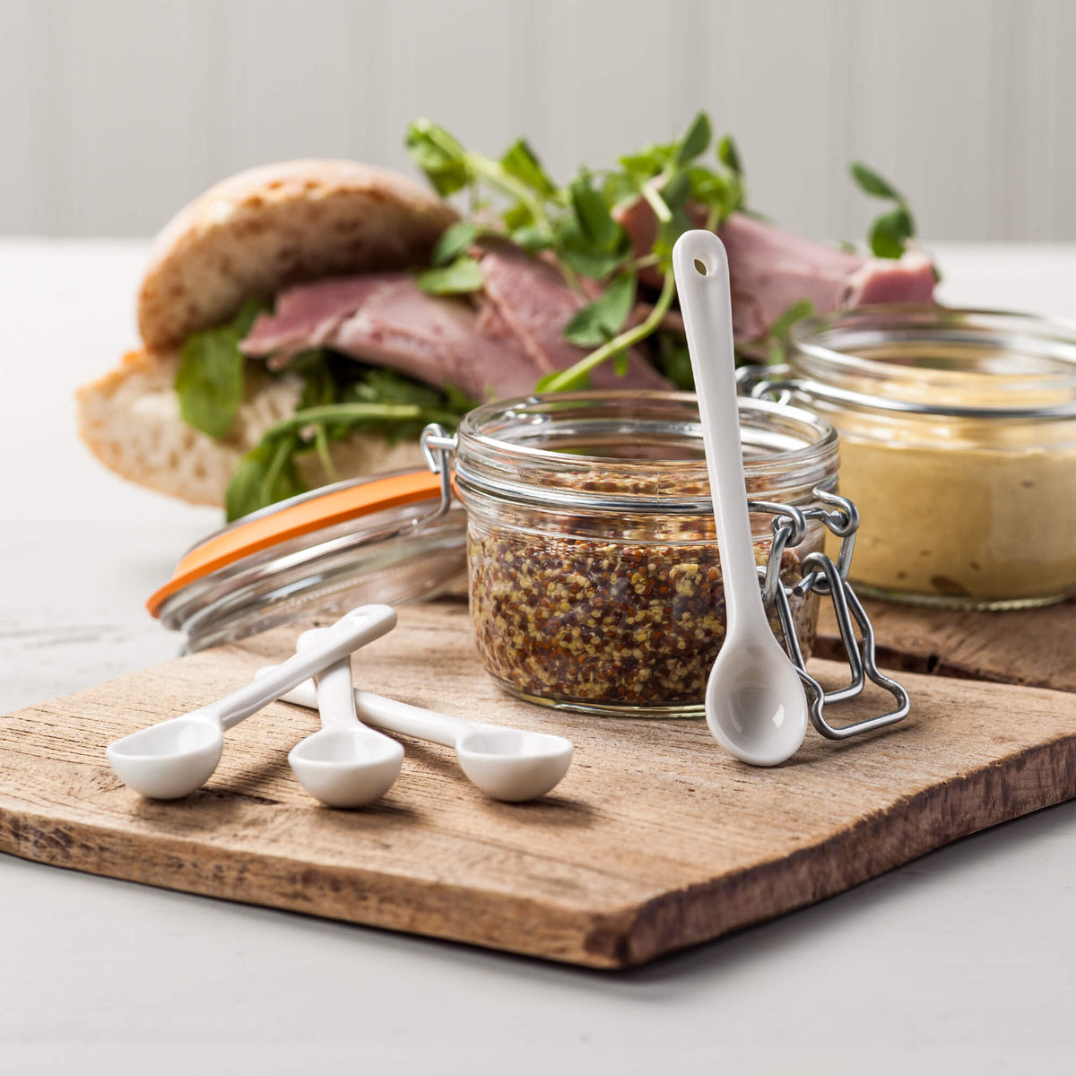 Porcelain Mustard/Salt Spoon (11cm), Set of 4