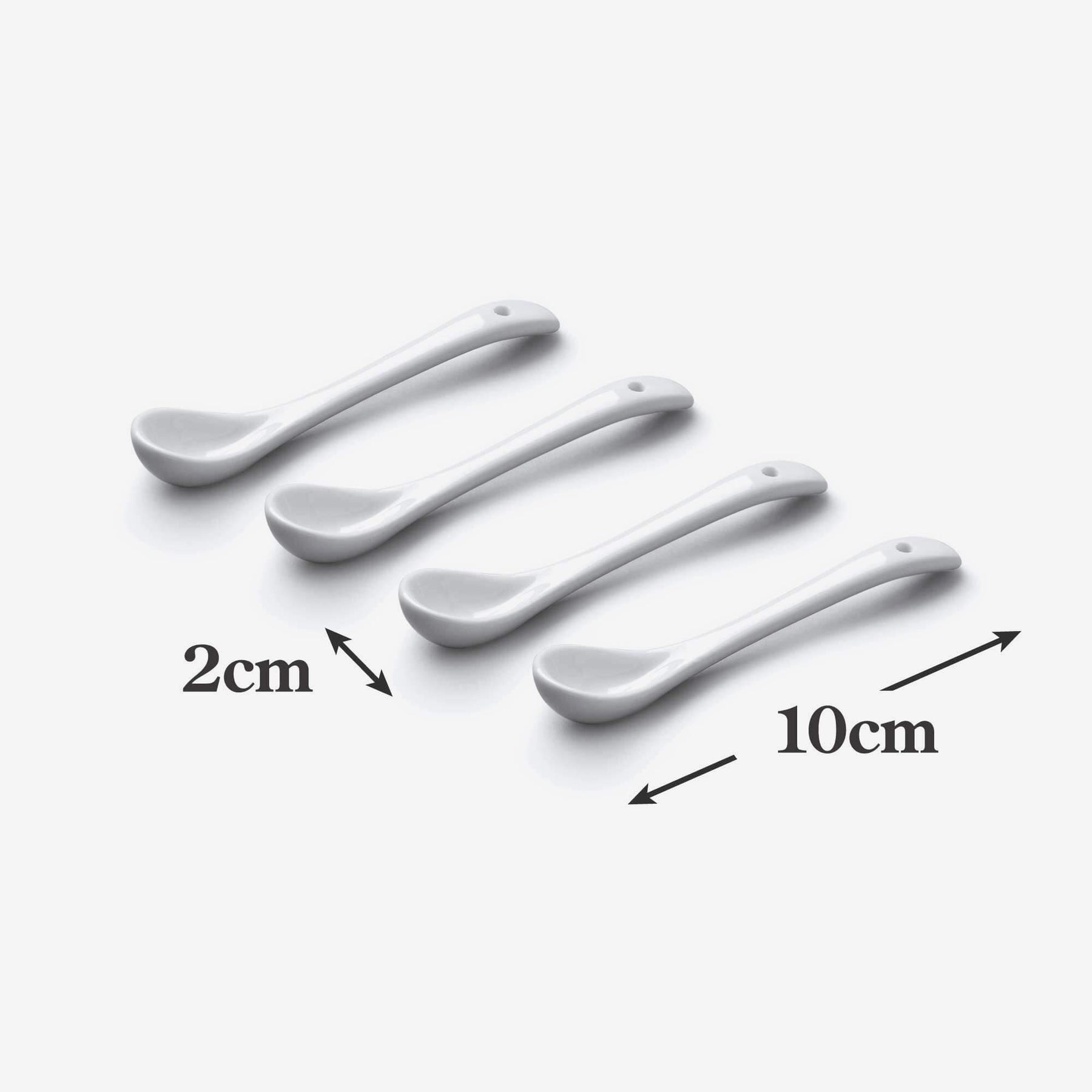 Porcelain Salt Spoon (10cm), Set of 4