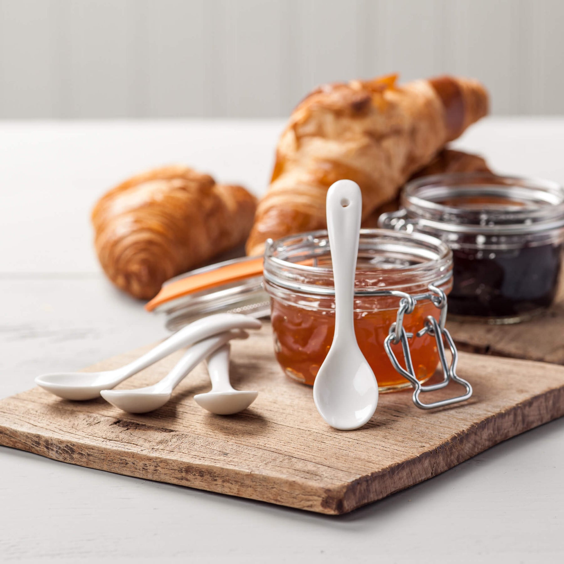 Porcelain Sugar/Jam Condiment Spoon (10cm), Set of 4