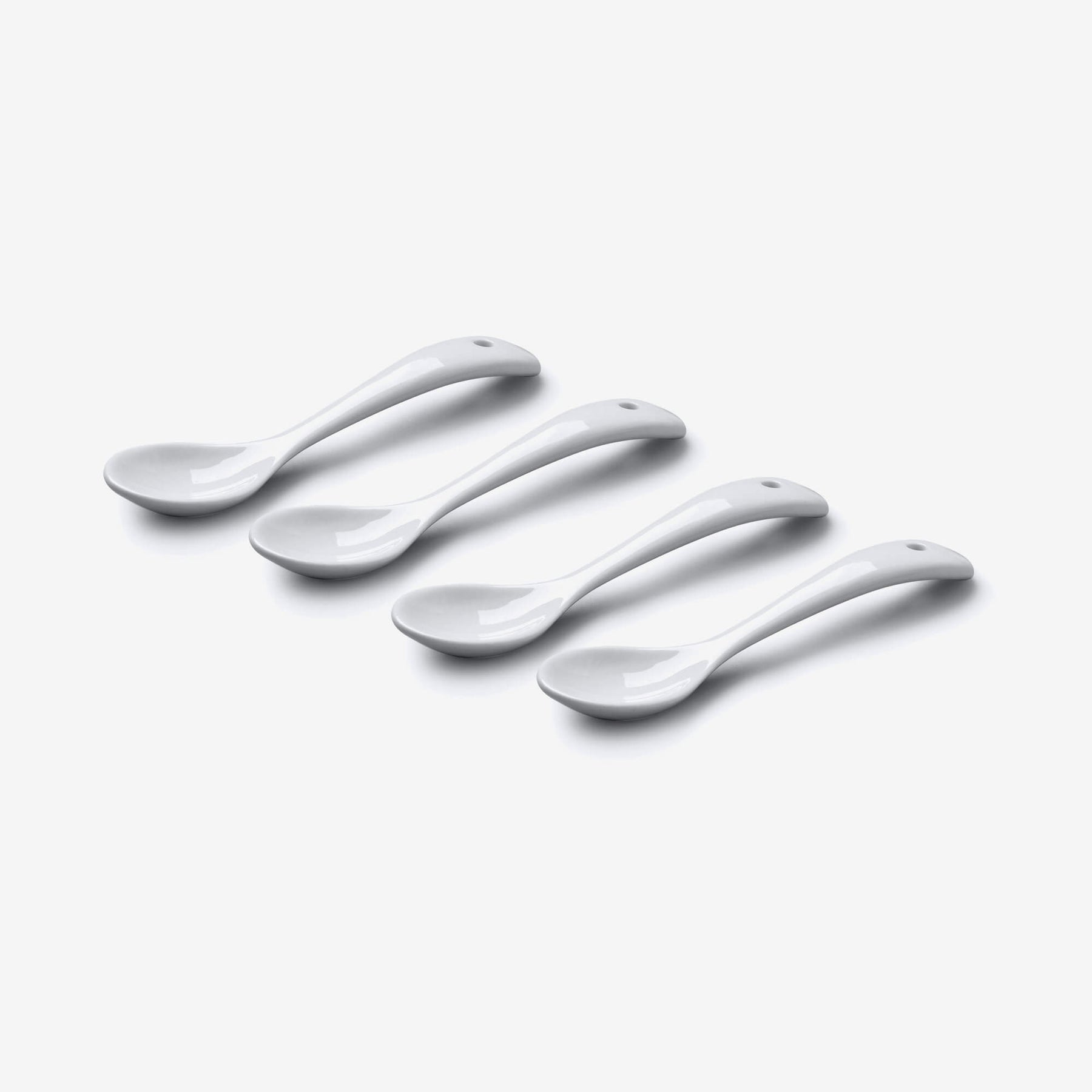 Porcelain Sugar/Jam Condiment Spoon (10cm), Set of 4