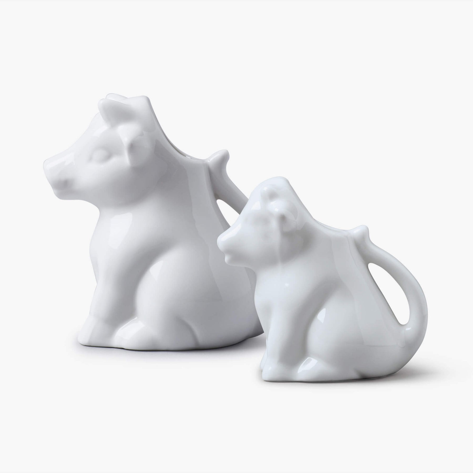 Porcelain Cow Milk Creamer Jug, Set of 2